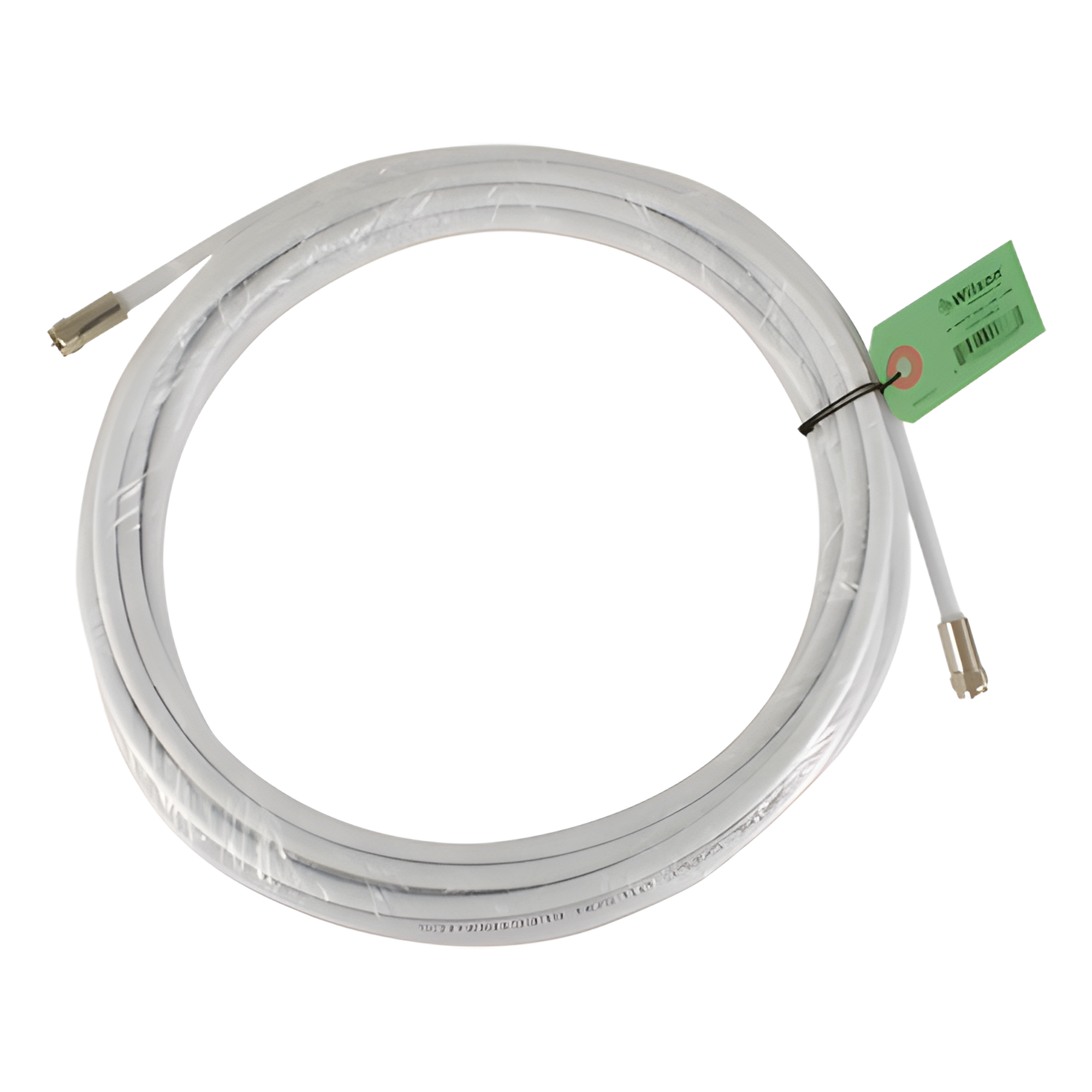 Jumper Coaxial con Cable Tipo RG-6 en Color Blanco de 9.14 Metros (30 Pies) de Longitud y Conectores F Macho en Ambos Extremos. 75 Ohm de Impedancia.