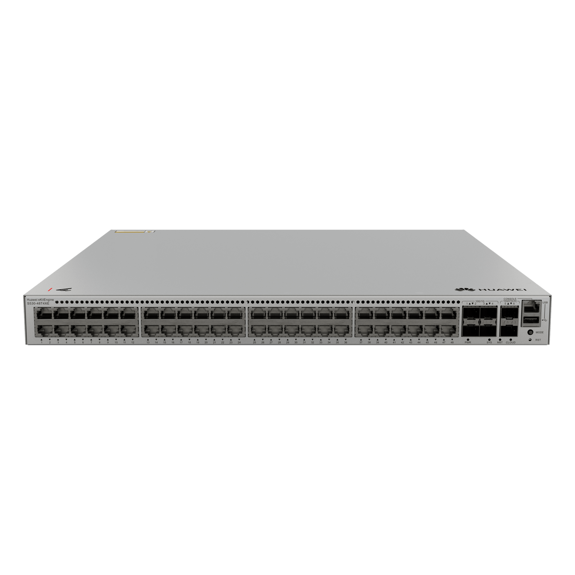 Switch Core Capa 3 / 48 Puertos Gigabit + 4 SFP+ 10G / iStack 2 Puertos Dedicados / Fuente Redundante 1+1 / Libre de Licenciamiento — HUAWEI · SKU S530-48T4XE