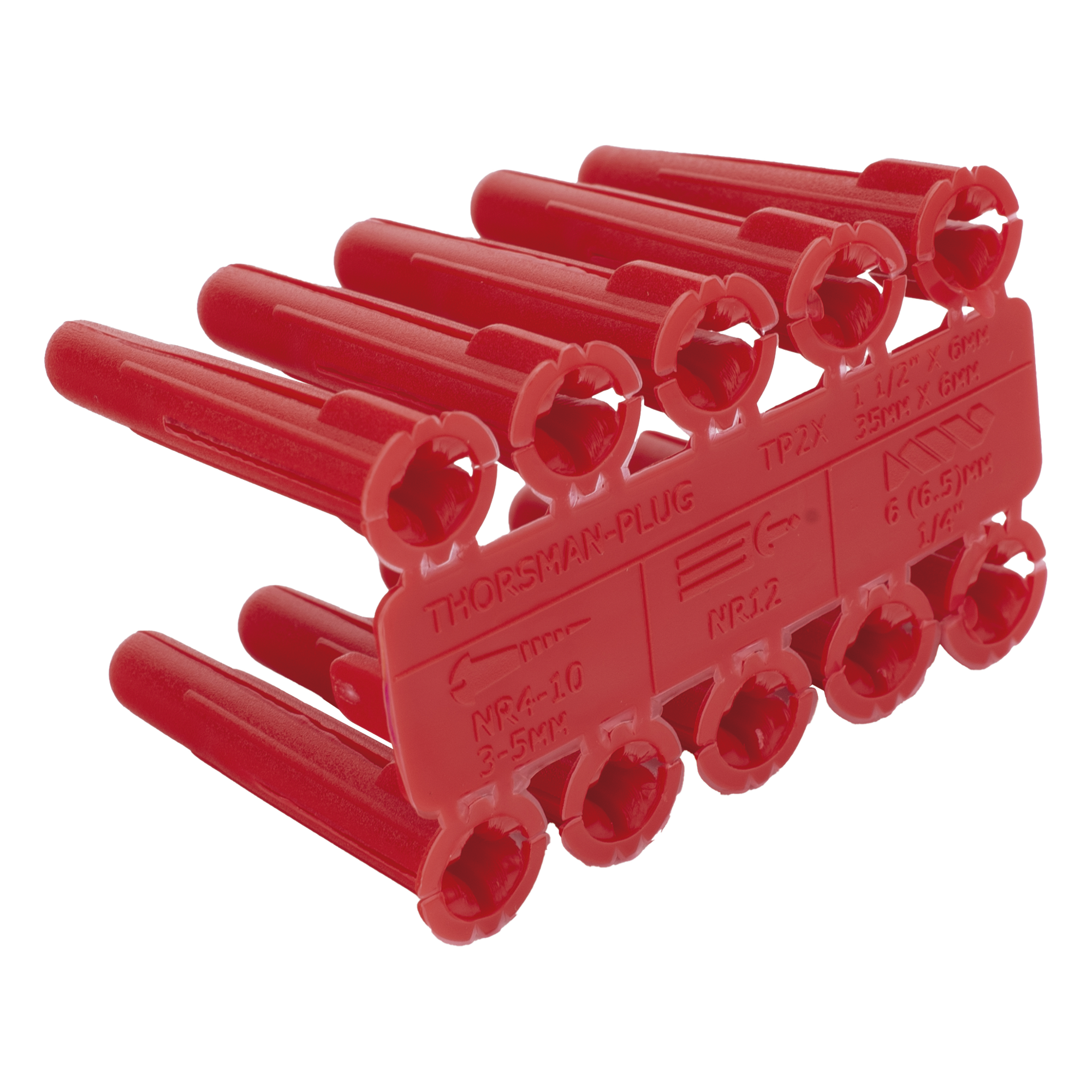 Taquete de 1/4  plástico paquete de 100 piezas para fijar objetos con tornillo en muros y techos de concreto o superficies sólidas, compatible con tornillo TH10X de 10 x 1 1/2"  (1103-03100) 