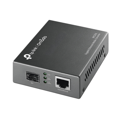 Convertidor Fibra Óptica Monomodo o Multimodo / 1 Puerto SFP 1000 Mbps / 1 Puerto RJ45 10/100/1000 Mbps / Plug and Play 
