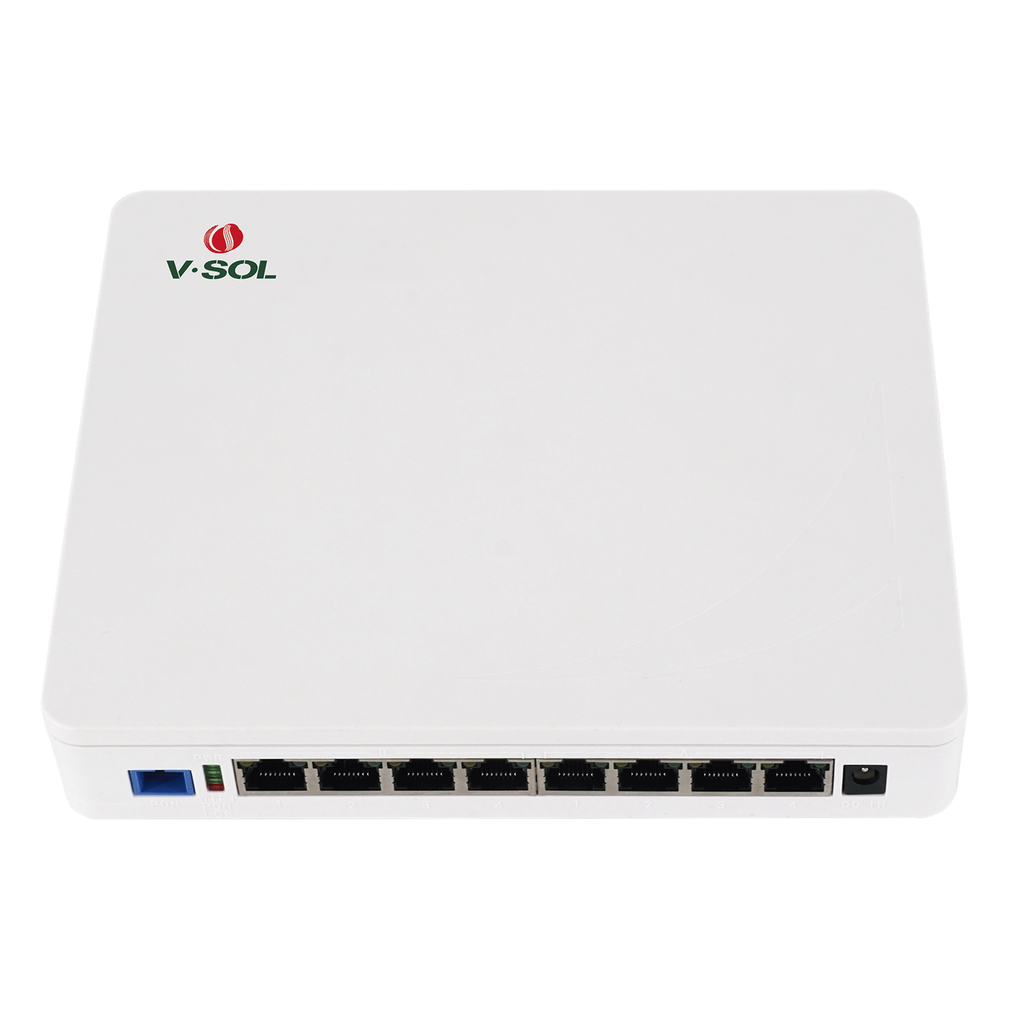 ONU Dual EPON/GPON / 8 Puertos PoE 802.3at Gigabit / Wi-Fi Doble banda 2.4 y 5 GHz / 1 Puerto SC/UPC / 130W / 0.64 x 0.52 x 0.10 ft — V-SOL · SKU ICT3310DPS-8G2NAC