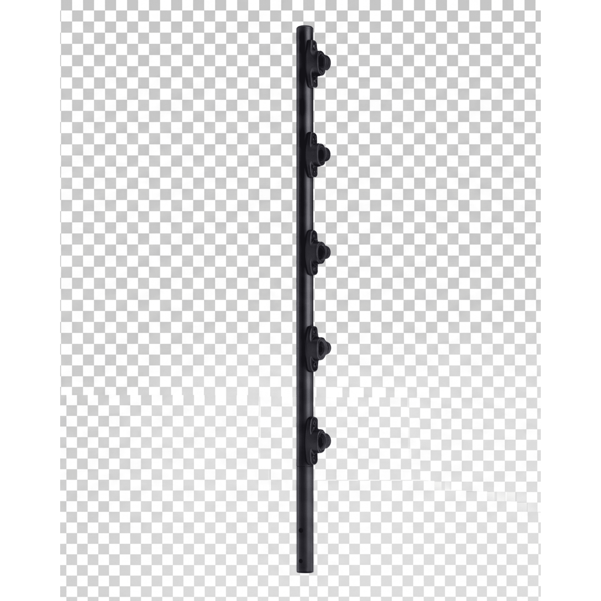 Poste de Paso / Tubo de Acero Galvanizado / Diámetro 1" / Longitud 120 cm / 5 Aisladores / Color Negro / Peso 0.9 KG
