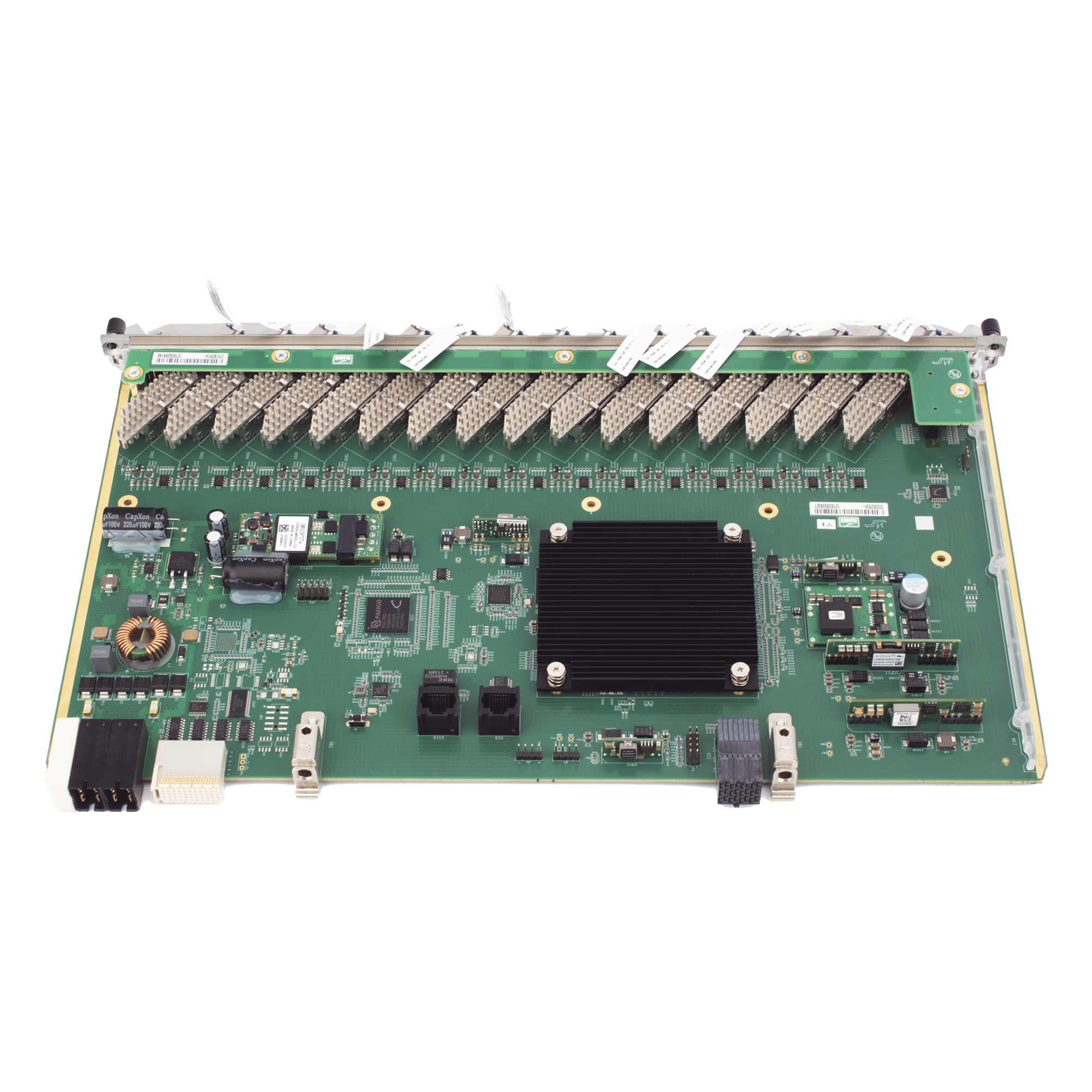 Tarjeta de Servicio GPON / 16 Puertos / Clase C++ / División 1:128 / 1024 ONTs / 250K MAC / 47W — FIBERHOME · SKU GPOA-C++