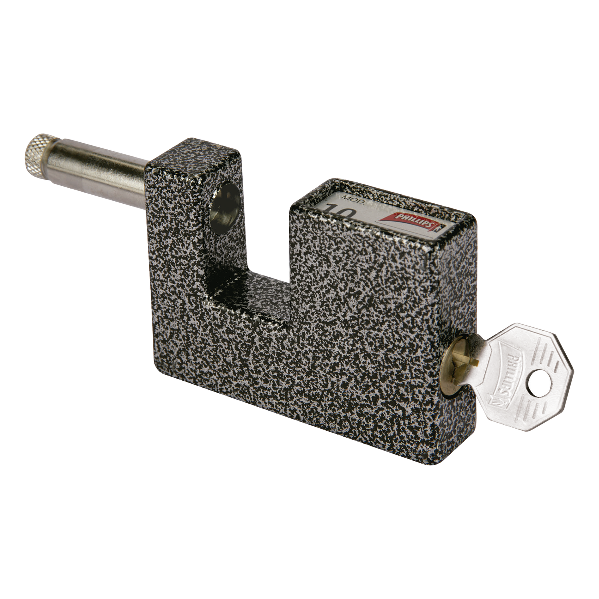 Candado de Seguridad / Pasador Estrecho Anti-Palanca / 5 Pernos de Combinación / Cuerpo Aleación Metálica 71 mm (2.8 in) / Acabado Cromo Martillado — PHILLIPS-ASSA ABLOY · SKU MX301