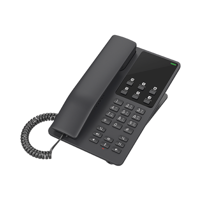 Teléfono IP Hotelero, 2 líneas SIP con 2 cuentas, codec Opus, IPV4/IPV6, color negro, con gestión en la nube GDMS
