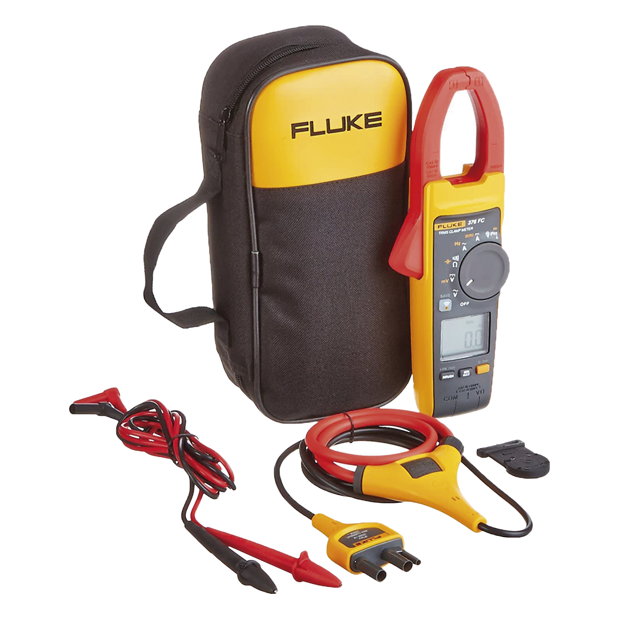 Pinza Amperimétrica Inalámbrica / Corriente CA 999.9 A / Tensión CA/CC 1000 V / Bluetooth / CAT III 1000 V / CAT IV 600 V — FLUKE · SKU FLUKE-376FC