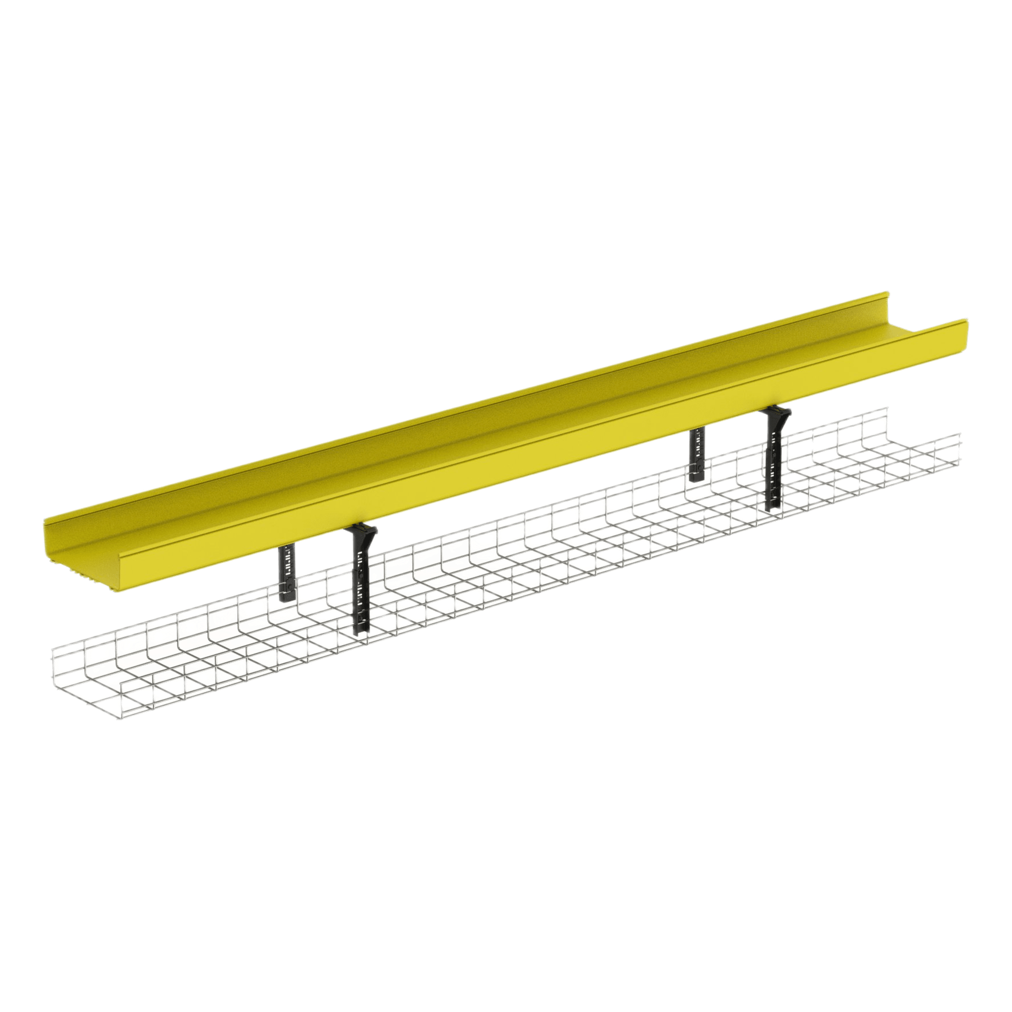 Soporte Trapezoidal Apilable / 300 mm (12") Ancho / Acero Recubierto en Polvo / Negro / Centros de Datos