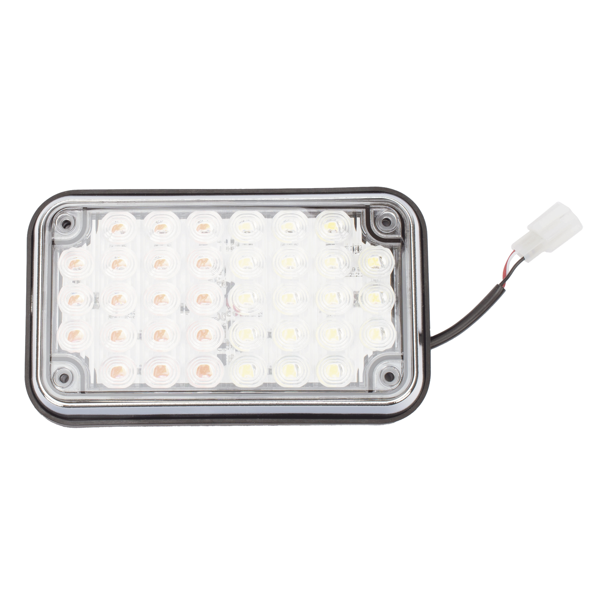 Luz de Advertencia LED / 6x4 pulgadas / Bicolor Rojo/Claro / 66 LED / 12 VCC / 10 Modos de Destello / Montaje Permanente — EPCOM INDUSTRIAL SIGNALING · SKU XLTE595RW