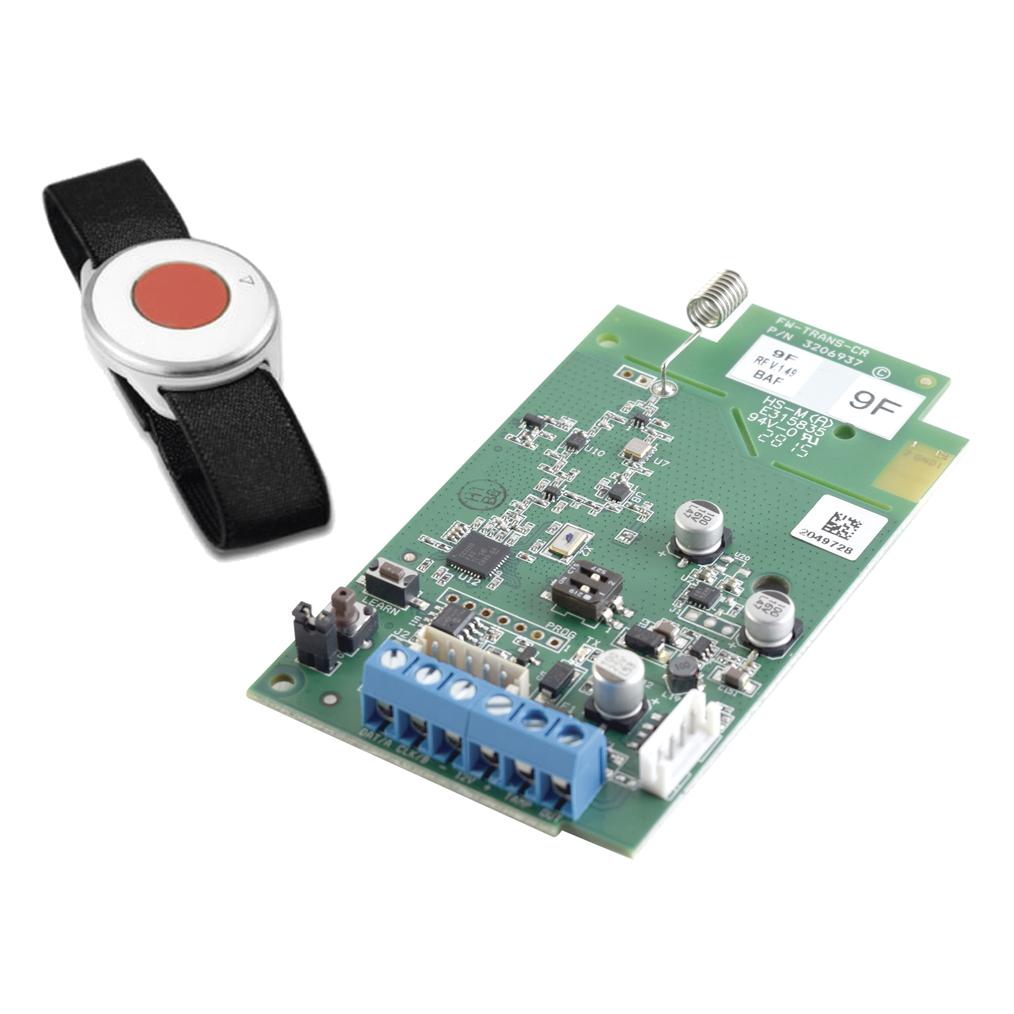 Kit de Transceptor Inalámbrico 916MHz. 2 Vías y Botón de Pánico compatible con panel Crow — CROW · SKU FW-TRANS-9F-B