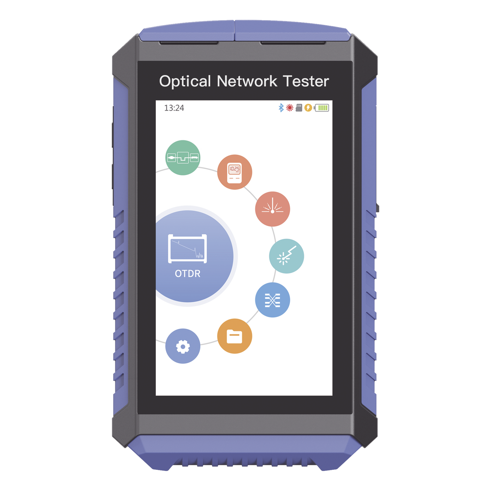 Mini OTDR Touch / Fibra Óptica Viva 1625nm / OPM / VFL 5mW / Mapeo RJ45 / Recargable / 100 km (328084 pies) — LINKEDPRO BY EPCOM · SKU LP-M-OTDR-LF