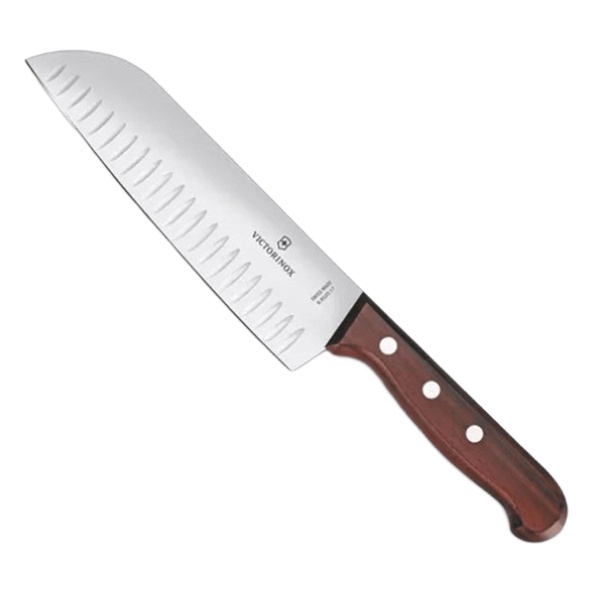 Cuchillo Santoku / Hoja 17 cm / Filo con Alvéolos / Mango de Pino Modificado / 0.103 kg / Fabricación Suiza — VICTORINOX · SKU 6.8520.17G