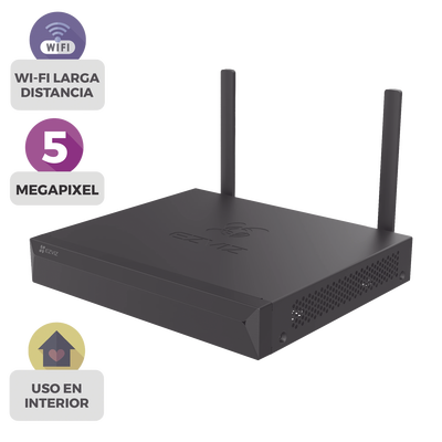 NVR IP / 4 Canales / 5 Megapixel (3K) / Wi-Fi 2.4 GHz Dual Antena / H.265/H.264 / HDMI 2592x1944 / Almacenamiento 8TB / ONVIF — EZVIZ · SKU CSX5S/4W