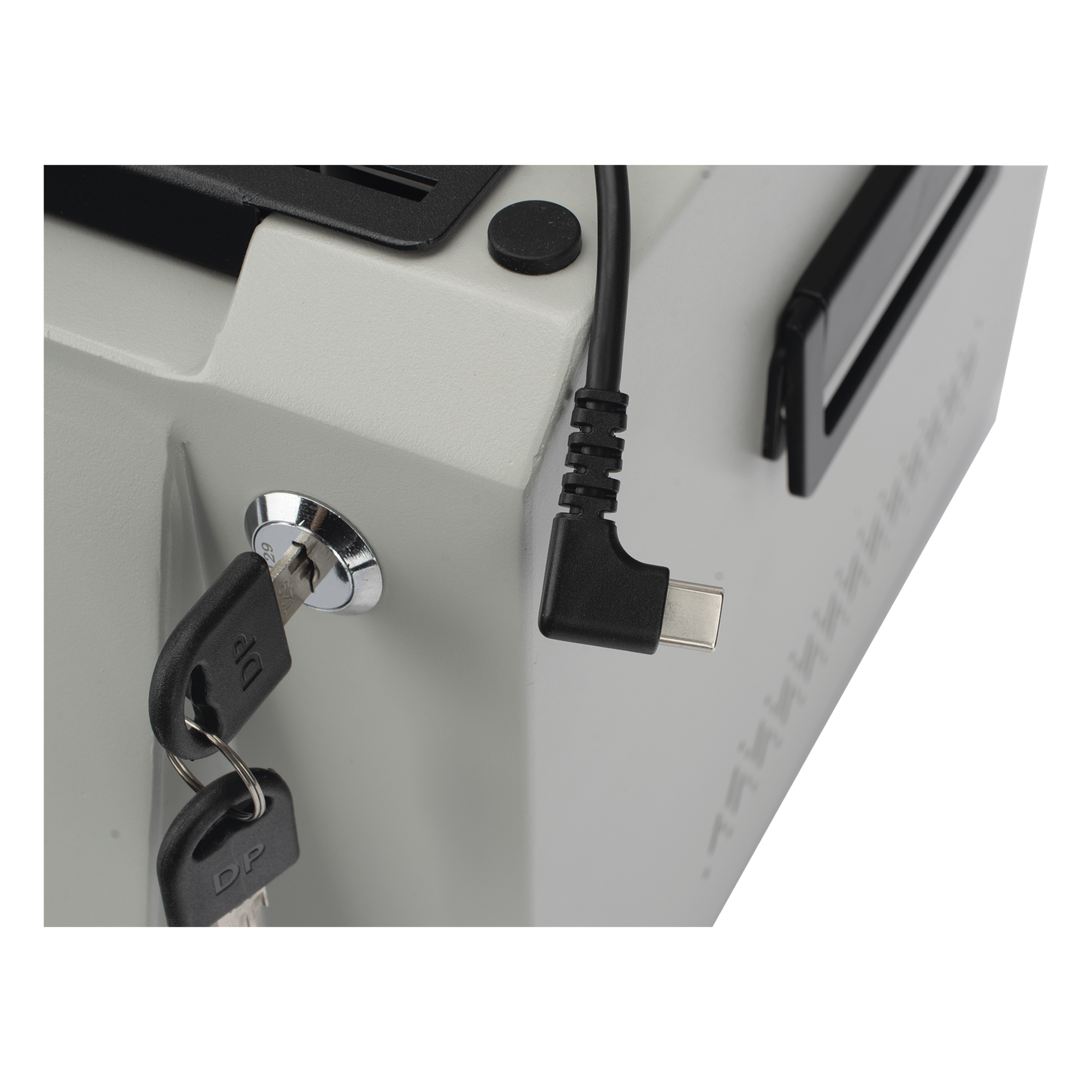 Estación de Descarga para Body Cam / 8 Puertos / Pantalla Táctil 10 Pulgadas / Ethernet 1000 Mbps / Almacenamiento 36 TB / Android Integrado