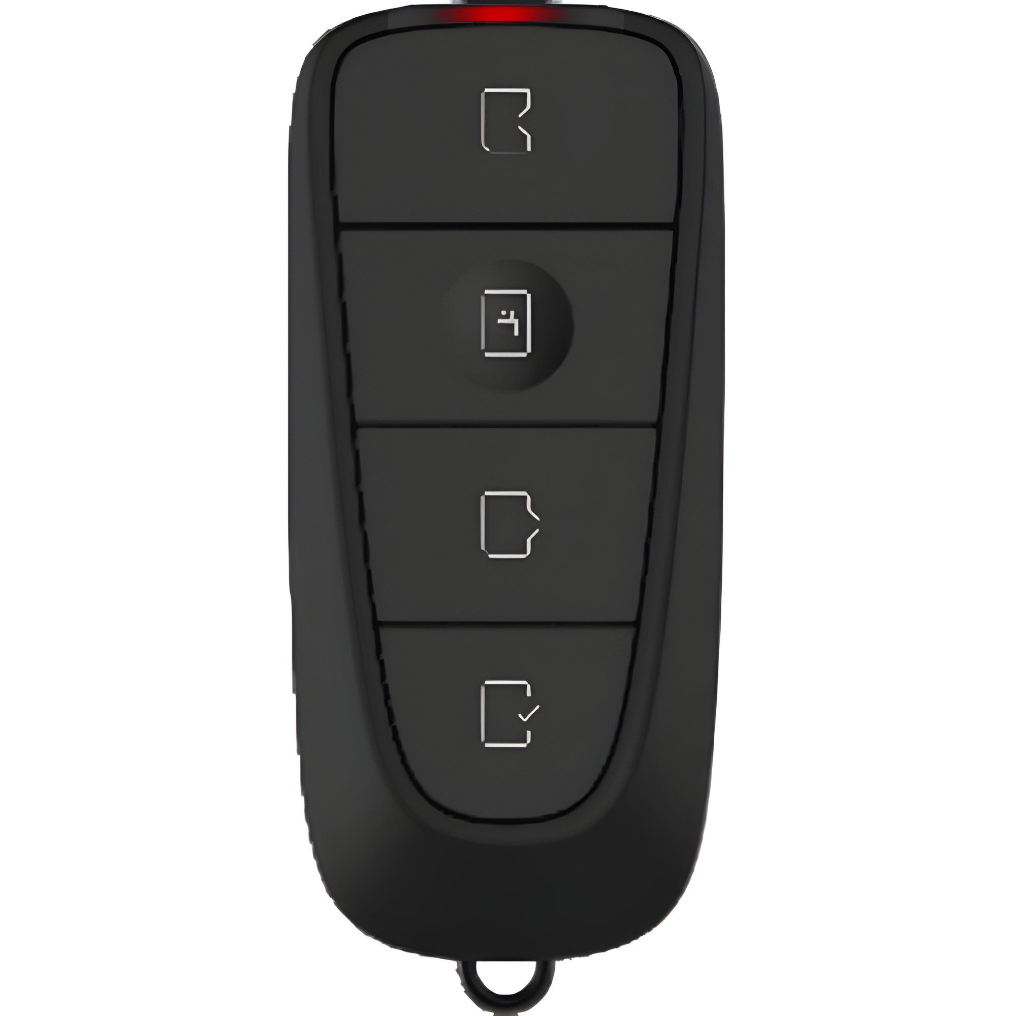 Control Remoto Tipo Llavero / 433 MHz / 4 Botones / LED Indicador / IP40 / 3.1' × 1.4' × 0.8' — HIKVISION · SKU DS-K7R01