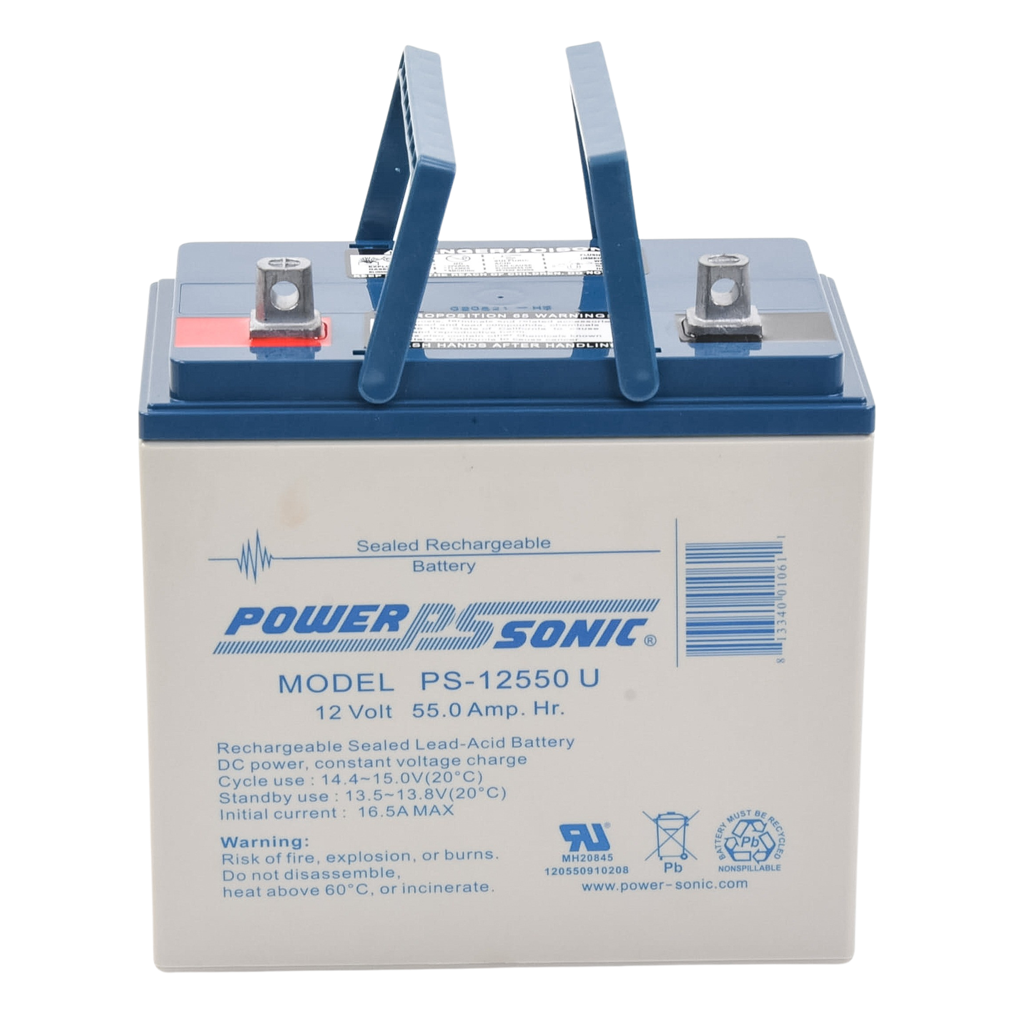 Batería 12V, 55AH, Para Respaldo, Tecnologías AGM/VRLA, 5 Años Vida Útil, Terminales U, Reconocida UL 