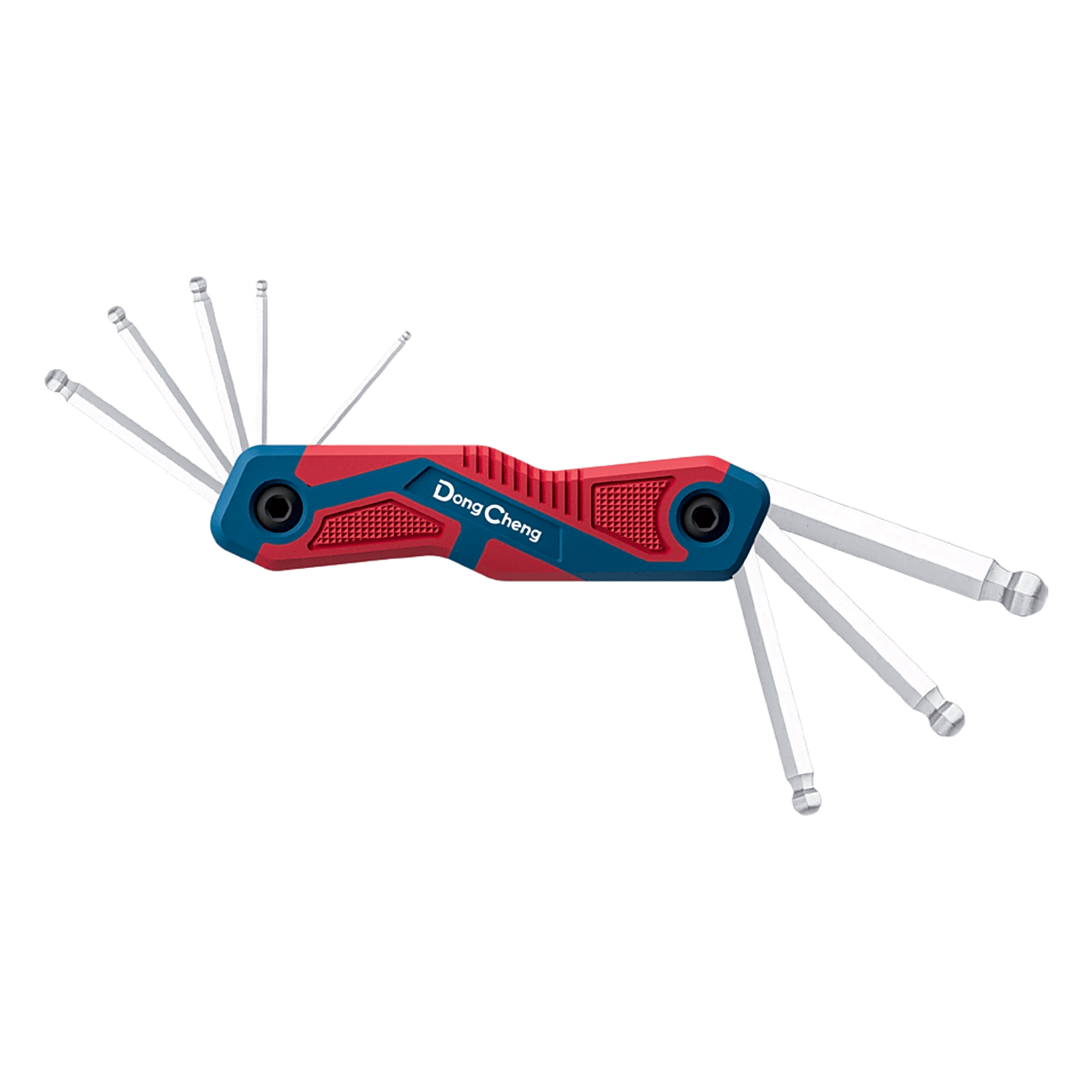 Juego de Llaves Hexagonales / 8 Piezas / 1.5 a 8 mm / Cabeza Redonda / Acero Cr-V / Porta Llaves Tipo Navaja — DONGCHENG · SKU D092903