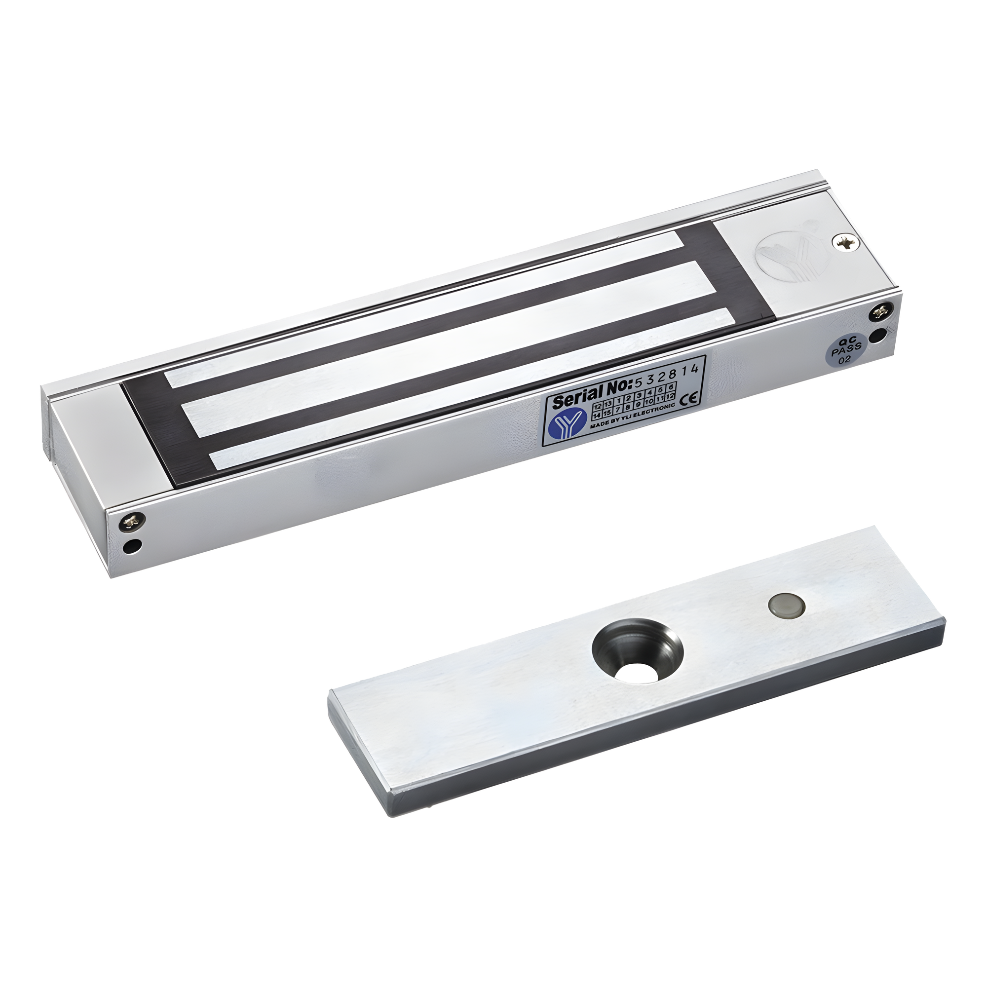 Chapa Magnética / 350 lbs (158.8 kg) / Voltaje Dual 12/24 VDC / Sensor de Estado NO/COM / Aluminio Anodizado / Interior — ACCESSPRO · SKU MAG-350S