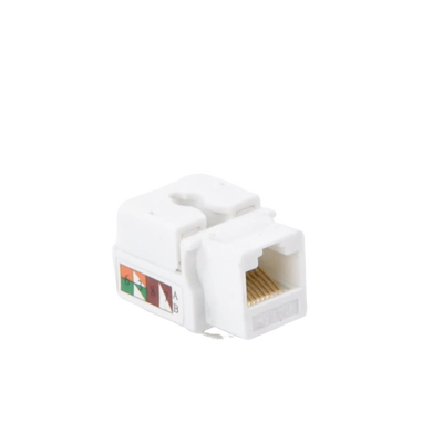 Módulo Jack Keystone Cat5e con Terminación 110 (Punchdown) para Faceplate - Color Blanco
