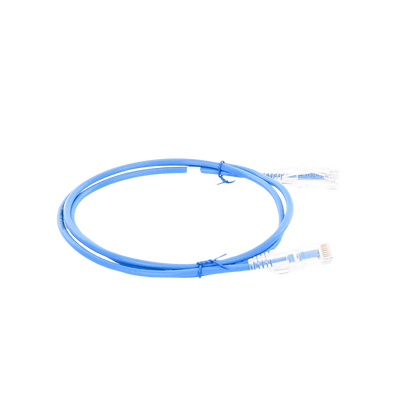 Cable de Parcheo Slim UTP Cat6A - 1 Metro (3.28 Pies) Azul, Diámetro Reducido (28 AWG)