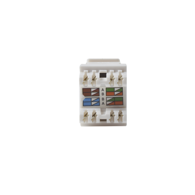 Módulo Jack Keystone Cat6 con Terminación 110 (Punchdown) Ángulo 180 - Color Blanco