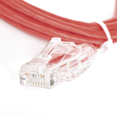 Cable de Parcheo Slim UTP Cat6 - 3 Metros (9.84 Pies) Rojo Diámetro Reducido (28 AWG)