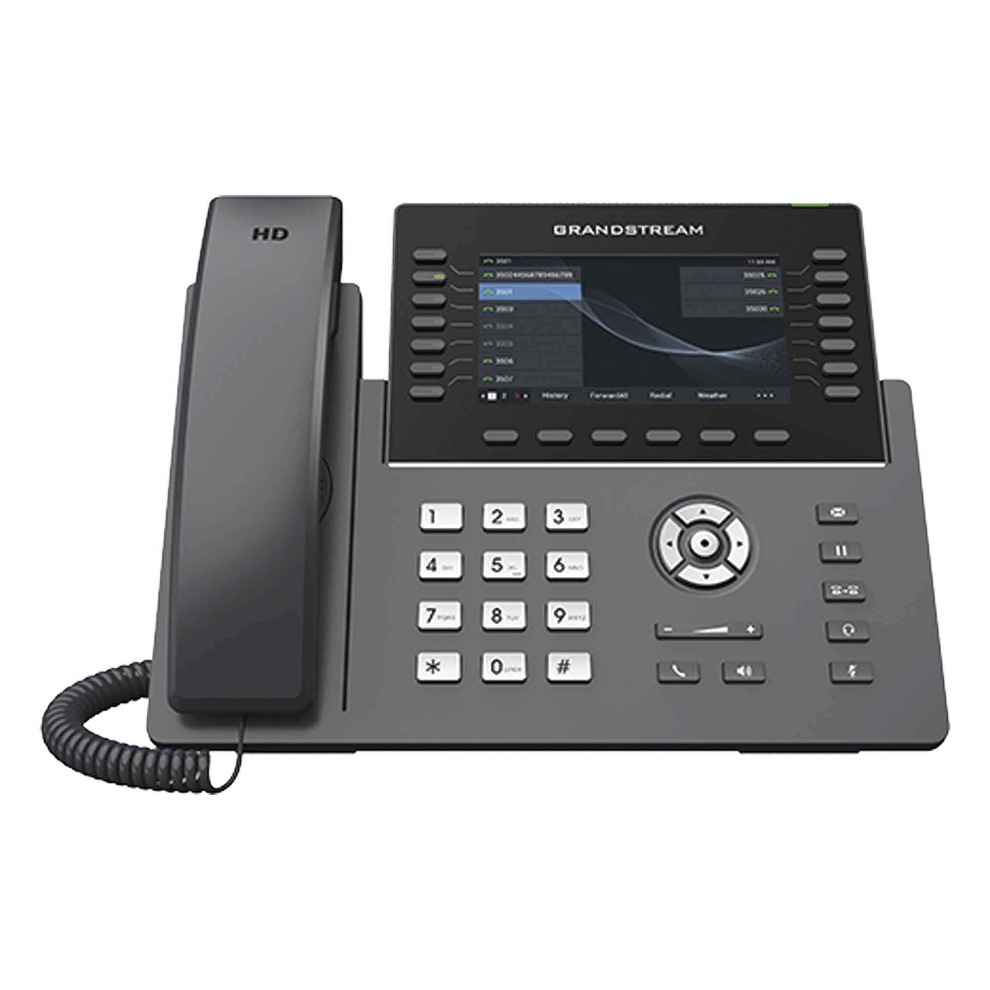 Teléfono IP Carrier-Grade / 14 Líneas SIP / 6 Cuentas / Wi-Fi Dual-Band 802.11ac / Pantalla LCD 5" / Puertos Gigabit / PoE / Audio Full HD Opus