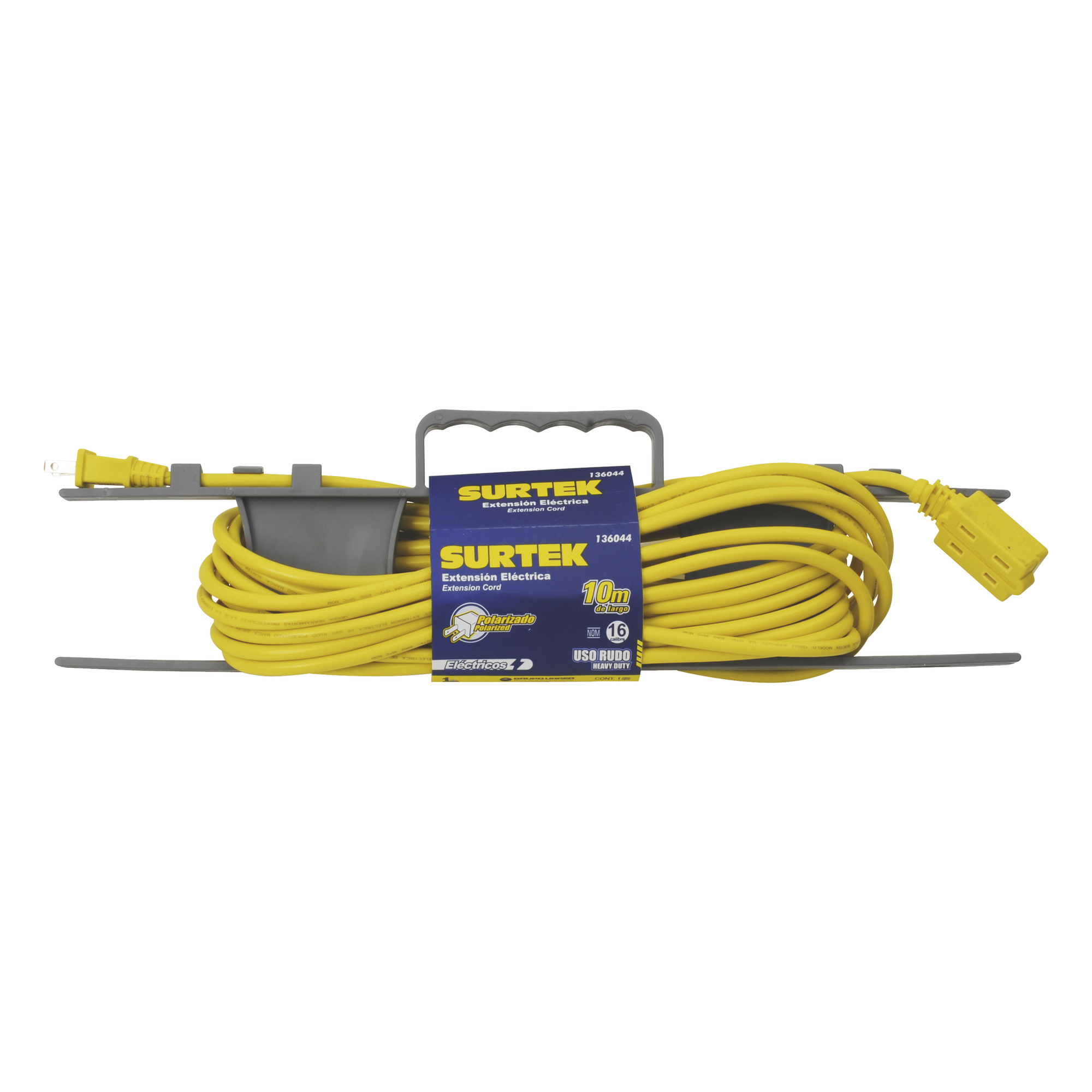 Extensión Eléctrica de Uso Rudo 2 metros / 127 V CA 10 A Máximo /  Color Amarillo.