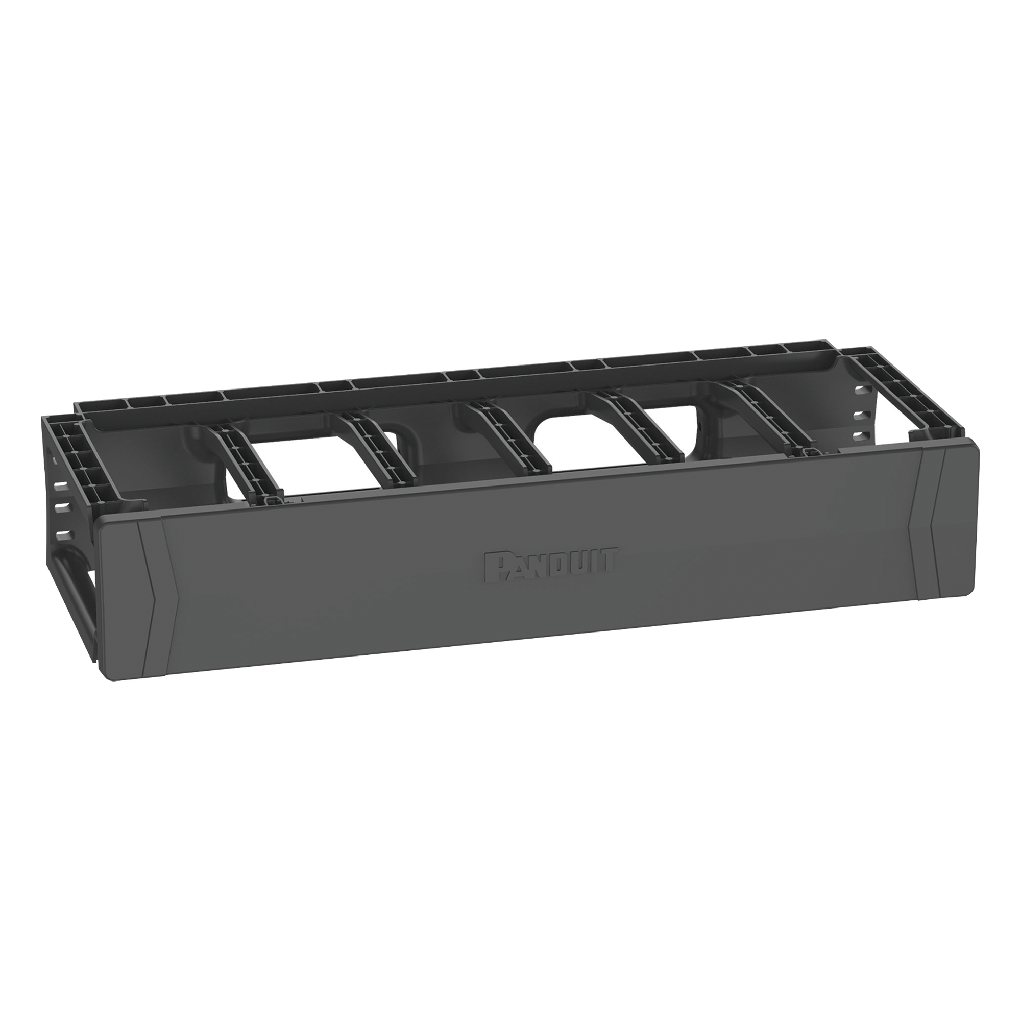 Organizador de Cables Horizontal / Rack 19 pulgadas / 2UR / Cubierta Magnética Doble Bisagra / Aberturas para Cat 6 y 6A / 484 x 90 x 202 mm (19 x 3.5 x 7.9 in) — PANDUIT · SKU PR2HF2