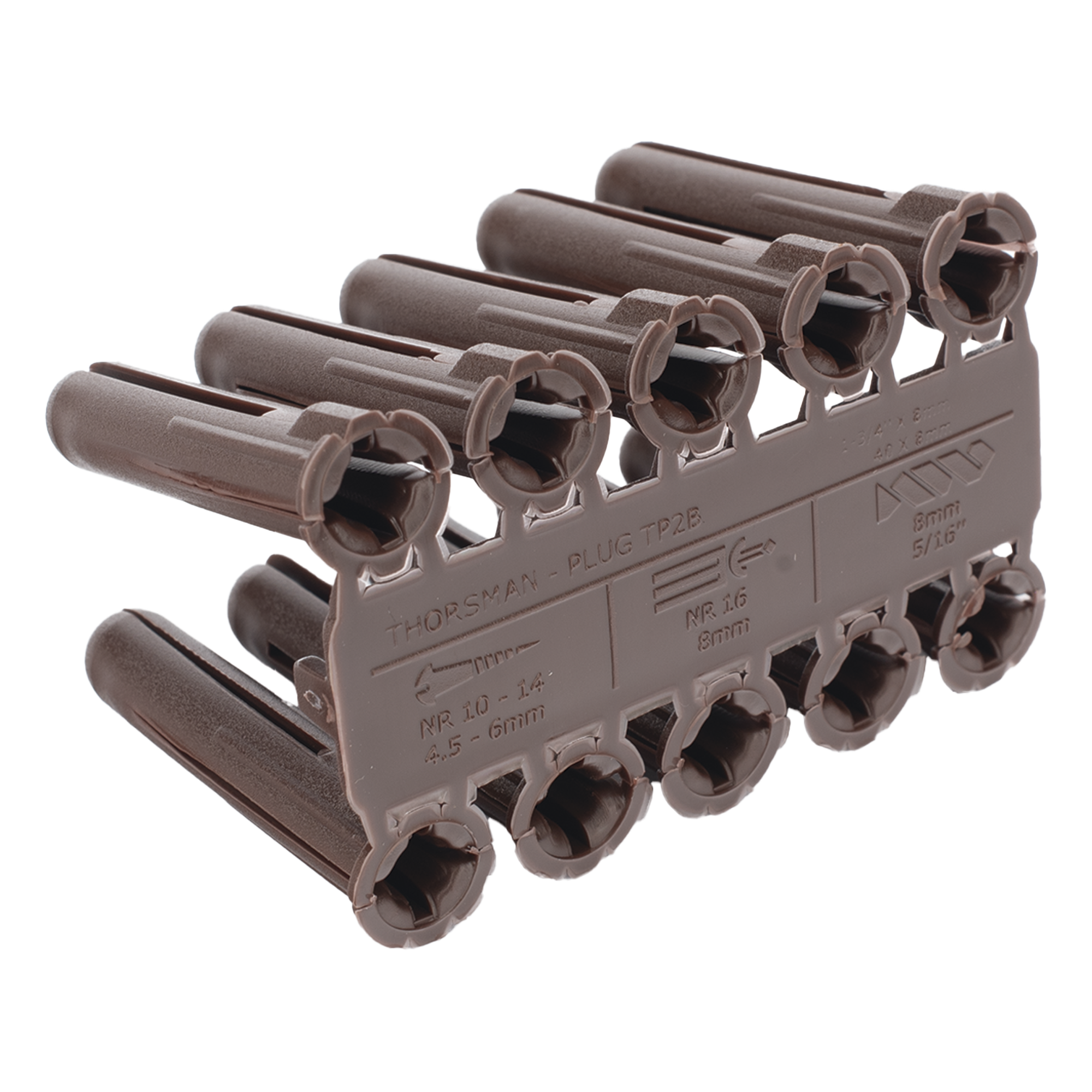 Taquete cafe 5/16" para tornillo 10mm x 1 3/4" (100pzs) (1104-04100) 