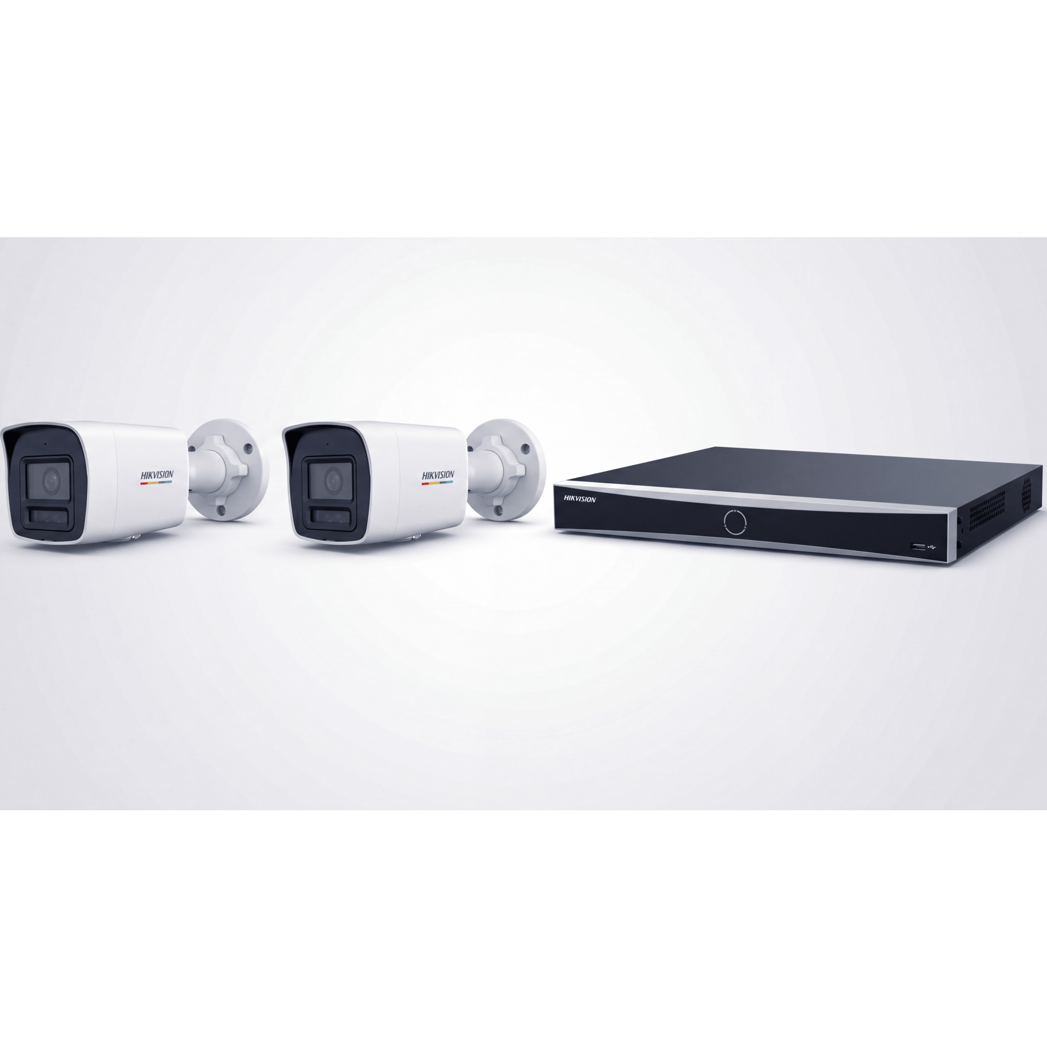 Kit NVR IP / 8 Canales / 8 Puertos PoE+ / 2 Cámaras Bullet 4 MP / ColorVu 3.0 / Luz Dual 30 m (98.4 ft) / AcuSense / IP67 / H.265+ — HIKVISION · SKU ACUKIT2CAM