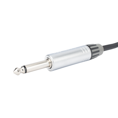 Cable de Audio | Plug 1/4 in a Plug 1/4 in Mono | Carcasa Cromada | Conectores Seetronic | Ideal para Instrumentos | Longitud 3m