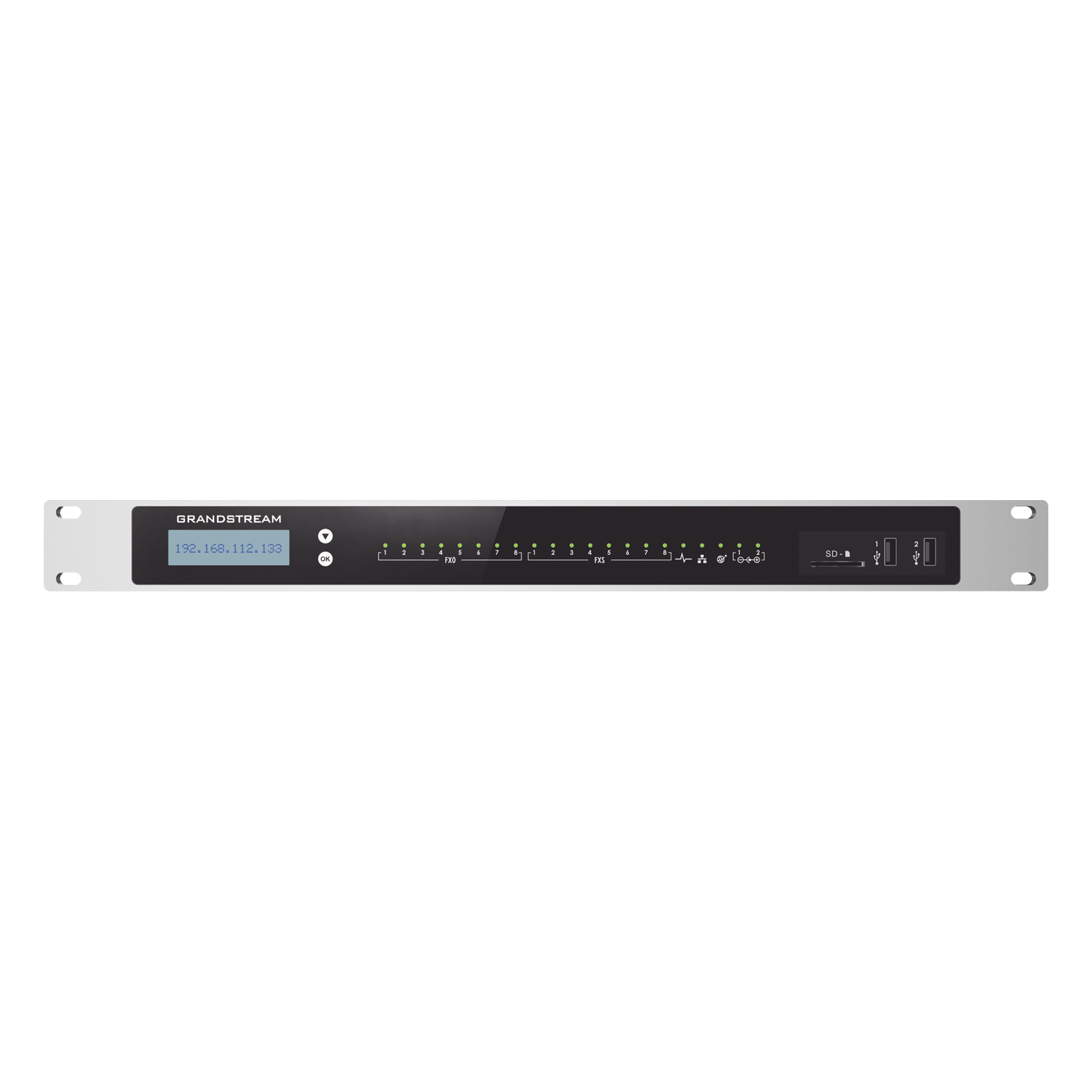 Conmutador IP-PBX / 3000 Usuarios / 450 Llamadas Simultáneas / 8 FXO / 8 FXS / Comunicaciones Unificadas Híbrida