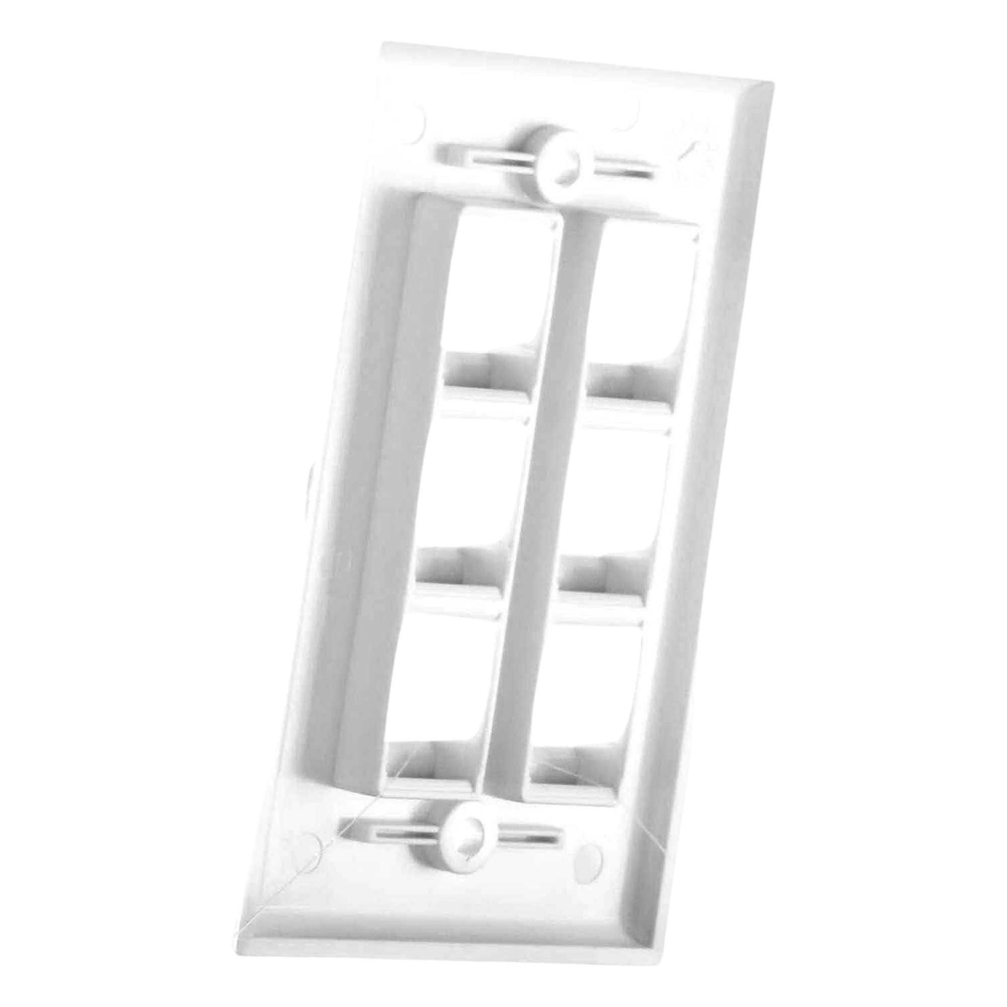 Placa de Pared / 6 Puertos / Keystone / Montaje Vertical / 70 x 115 mm / 2.75' x 4.52' / UL CE ETL