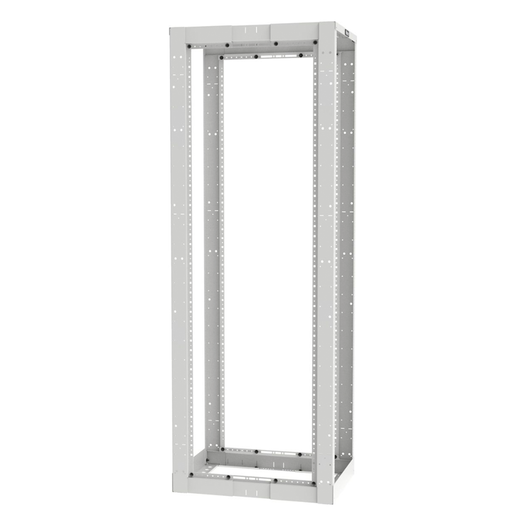 Rack de Cuatro Postes / 45 Unidades de Rack / Profundidad Ajustable 584.2 a 1066.8 mm (23 a 42 in) / Carga Estática 907.2 kg (2000 lbs) / Rieles Roscados #12-24 / Color Blanco
