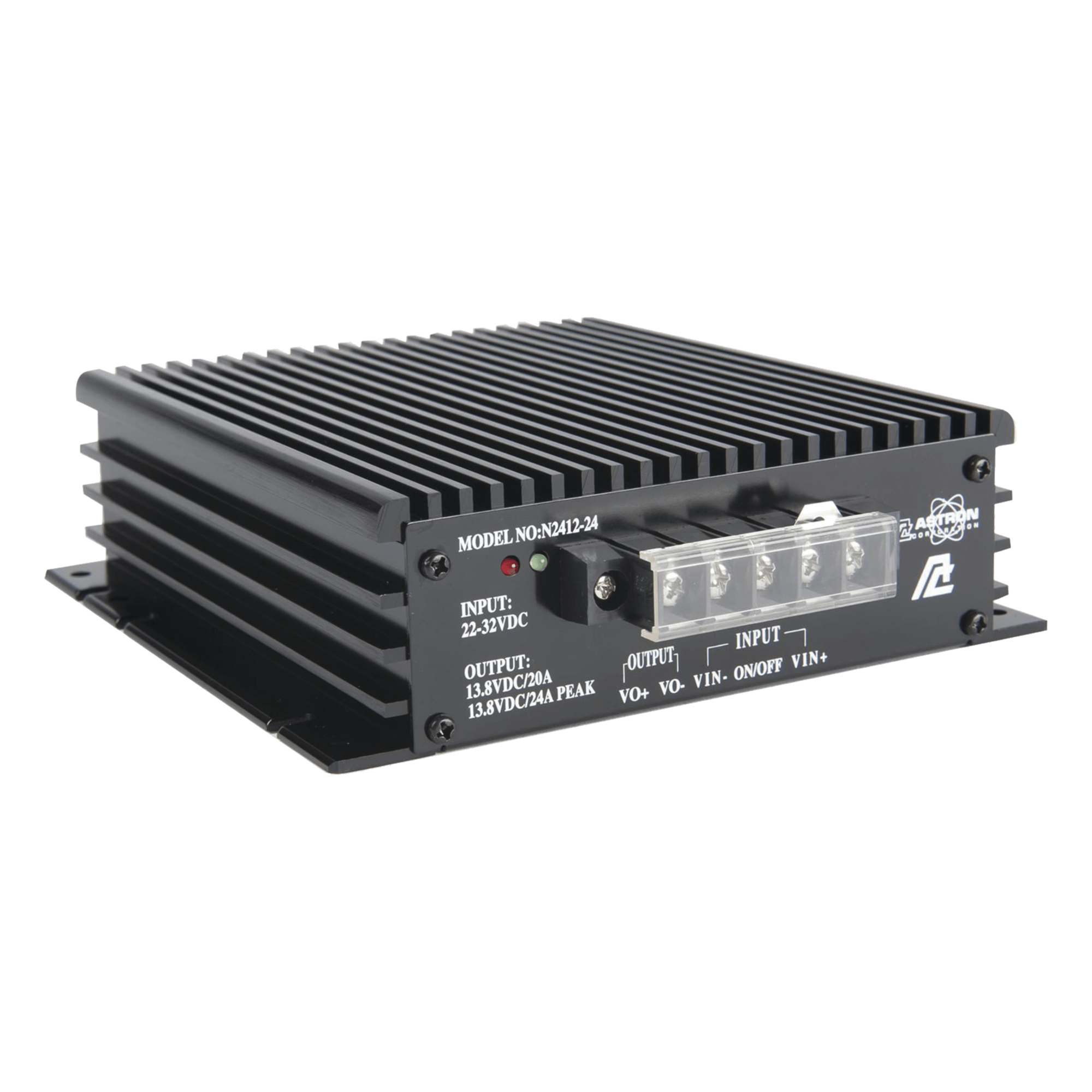 Convertidores Industriales de CD a CD — Convertidor DC-DC / Entrada 22-32 VDC / Salida 13.8 VDC 20 A / 5 x 16 x 18 cm (1.97 x 6.3 x 7.09 in)