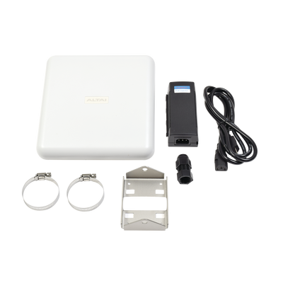 Punto de Acceso Super WiFi, Doble Banda, Conectorizado en 2.4 GHz (Hasta 600 m con Antena de 12 dBi), Hasta 300 m con Antena Integrada de 16 dBi en 5 GHz.