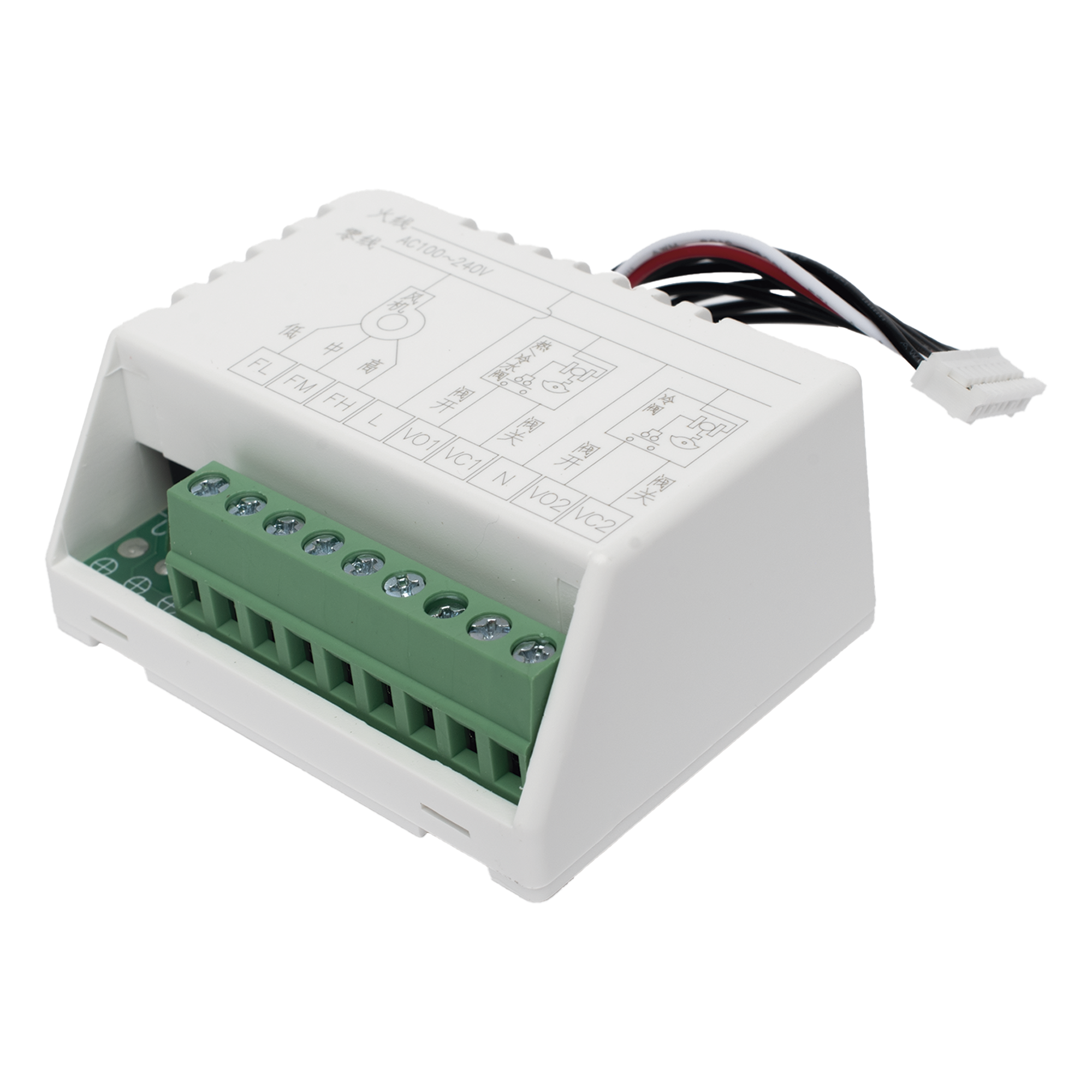 Controlador de Temperatura de Pared / Fan Coil 2 o 4 Tubos / Salida On/Off / Control de Ventilador Manual o Automático / Alimentación 100-240 VAC