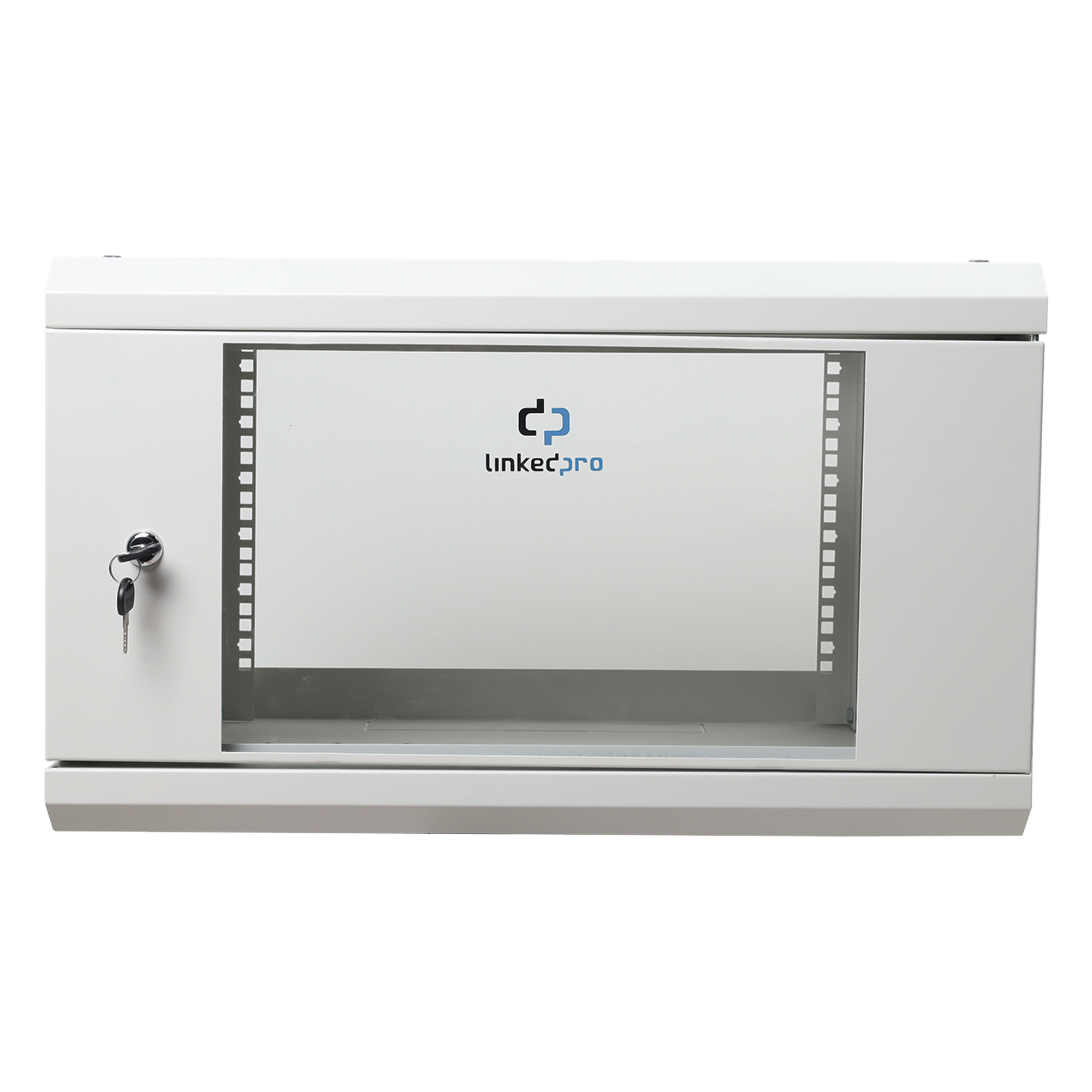 Gabinete de Pared 6U / 19" / Profundidad 455 mm (1.49 ft) / Cristal Templado / Carga 80 kg / Acero Reforzado — LINKEDPRO · SKU SR1906LH3GW