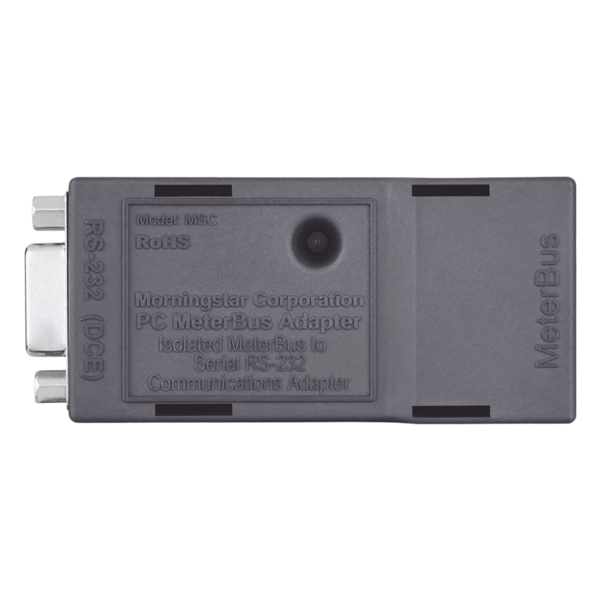 Adaptador de interfaz / Conversión RJ-11 a RS-232 / Modbus integrado / 72x35x22mm / 35g — MORNINGSTAR · SKU MSC
