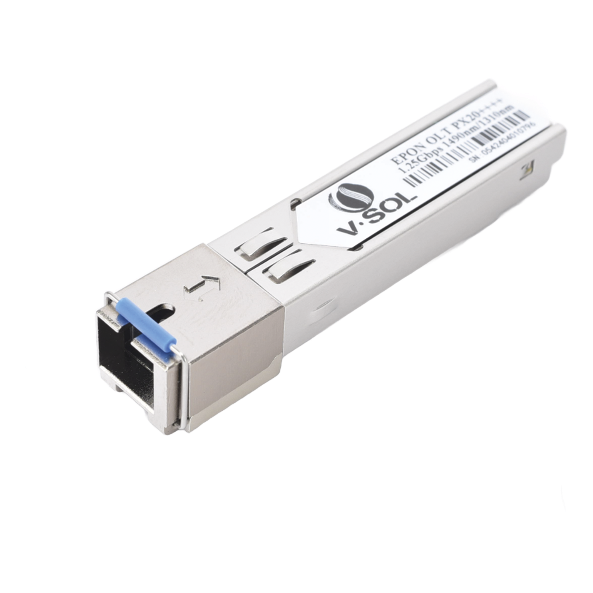 Módulo SFP EPON / PX20++++ / 1.25 Gbps Simétrico / Alcance 20 km (65,616 ft) / Potencia Óptica +9 a +13 dBm / SC/UPC / Longitud de Onda TX 1490nm RX 1310nm — V-SOL · SKU EPON-SFP-PX20-4+