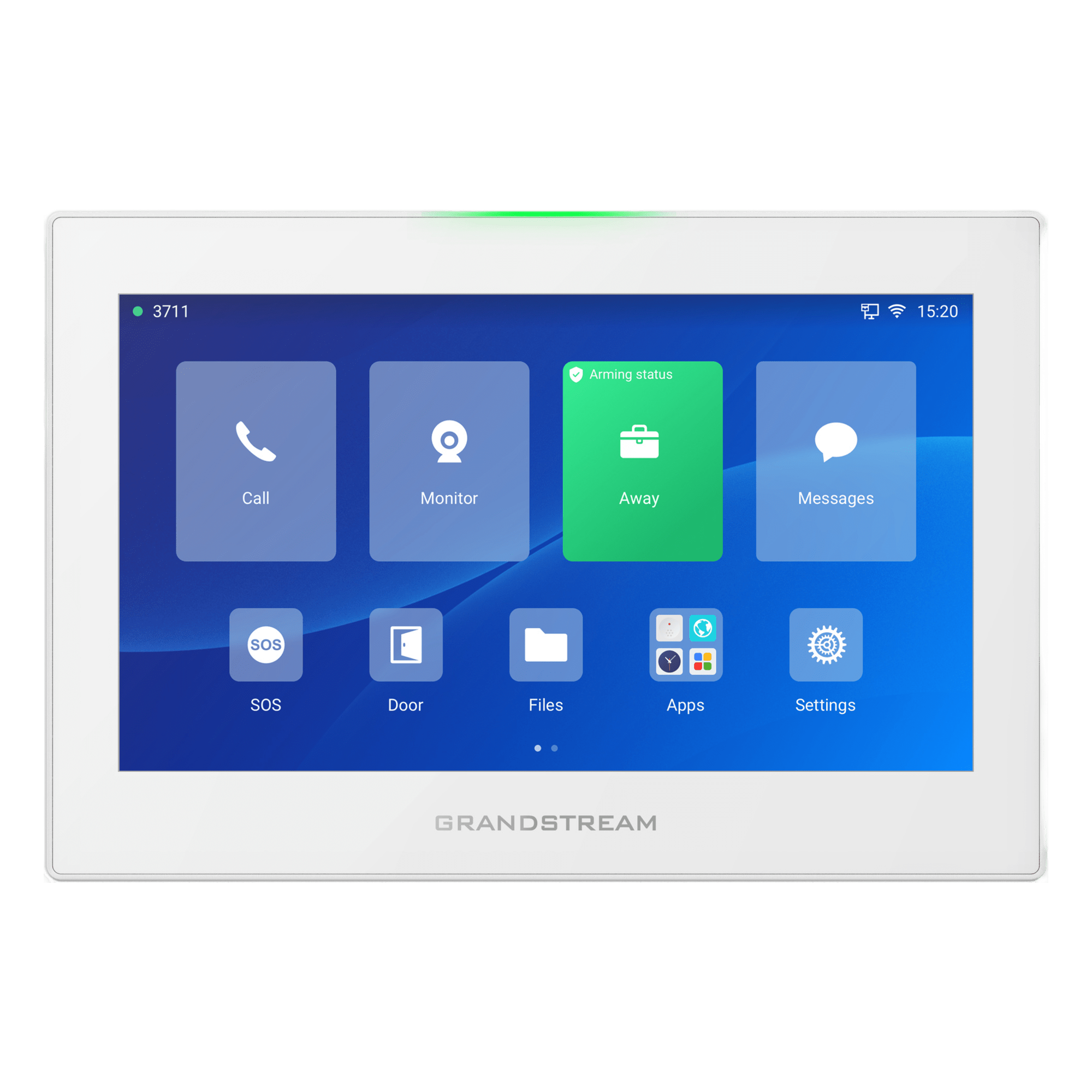 Estación de Intercomunicación SIP / Pantalla Táctil 7'' 1024x600 / Wi-Fi 6 Dual Band / Bluetooth 5.0 / 8 Canales de Alarma / Android 13 / Control HVAC e Iluminación — GRANDSTREAM · SKU GSC-3574