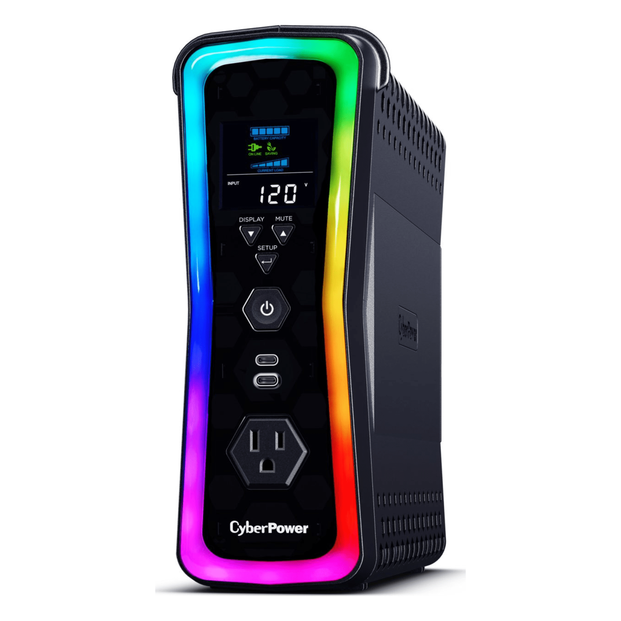 UPS Línea Interactiva / 1500 VA / 1000 W / Onda Senoidal Pura / 13 Salidas NEMA 5-15R / AVR 86-148 Vca / USB / RGB