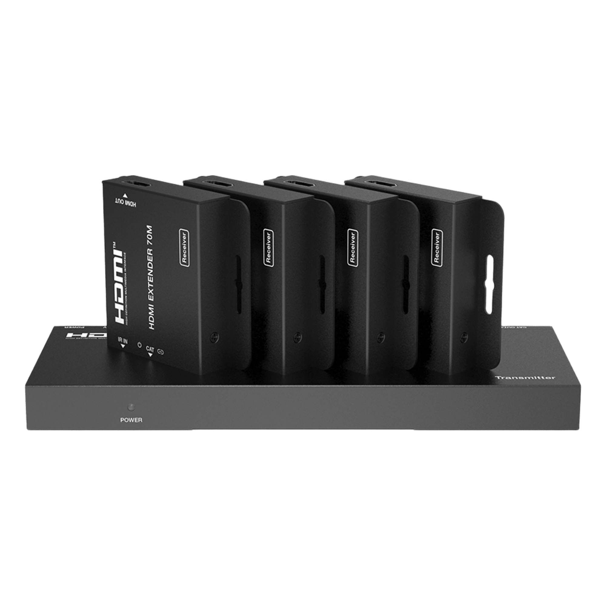 Splitter HDMI 1x4 / 4K@30Hz 4:4:4 / 1080p@60Hz / Extensión 40 m (131.2 ft) Cat6 / PoC / HDCP 1.4 — EPCOM PROAUDIO · SKU EPC-SP914C70