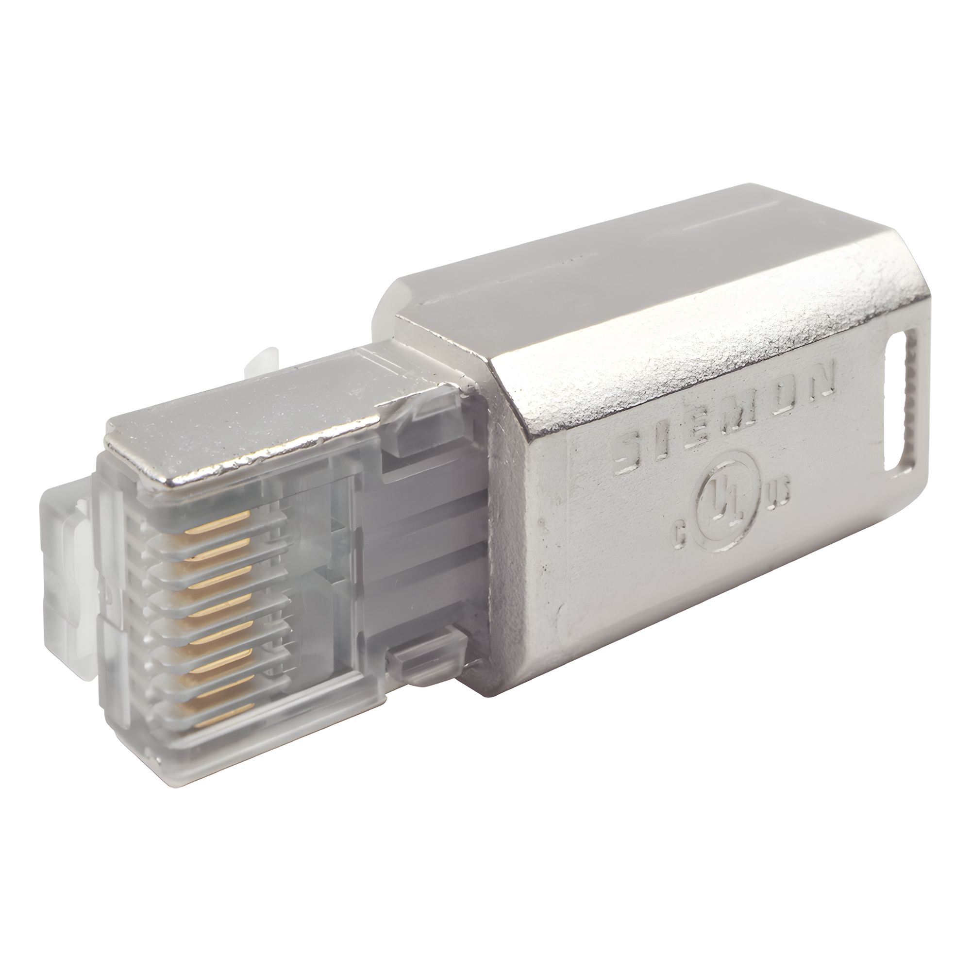 Conector RJ45 Cat6A Blindado / Terminación en Campo / 10 Gbps / Sin Clip Protector / UL 2043 Plenum