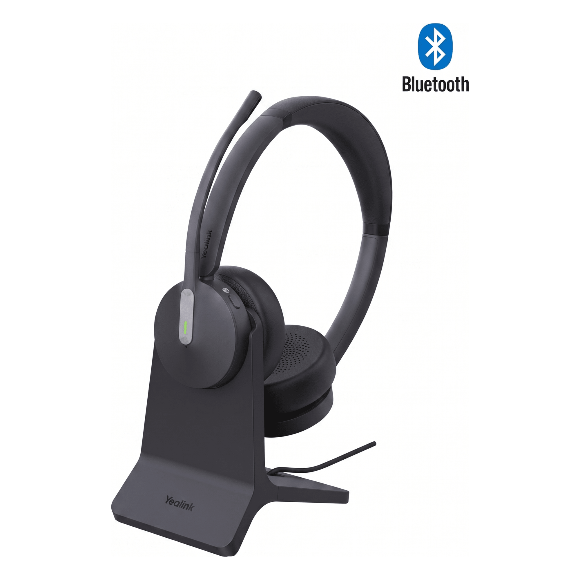 Diadema Inalámbrica / Dual / Bluetooth 5.3 / 50 m (164 ft) / Cancelación de Ruido IA / Certificada Microsoft Teams / Base de Carga — YEALINK · SKU BH70-DUAL-WITH-STAND-TEAMS-USB-C/A