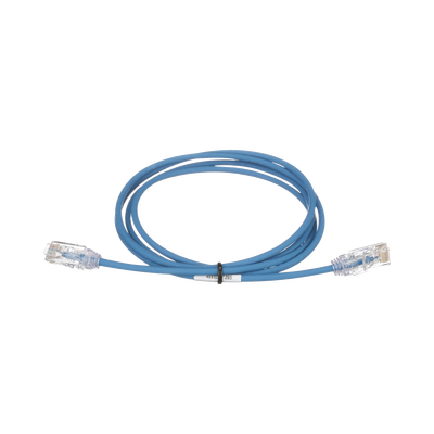Cable de Parcheo TX6, UTP Cat6, Diámetro Reducido (28AWG), Color Azul, 4.57 Metros (15 Pies)