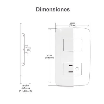 Apagador Escalera Triple de  127 V~60 Hz 10 A/ Color Blanco.
