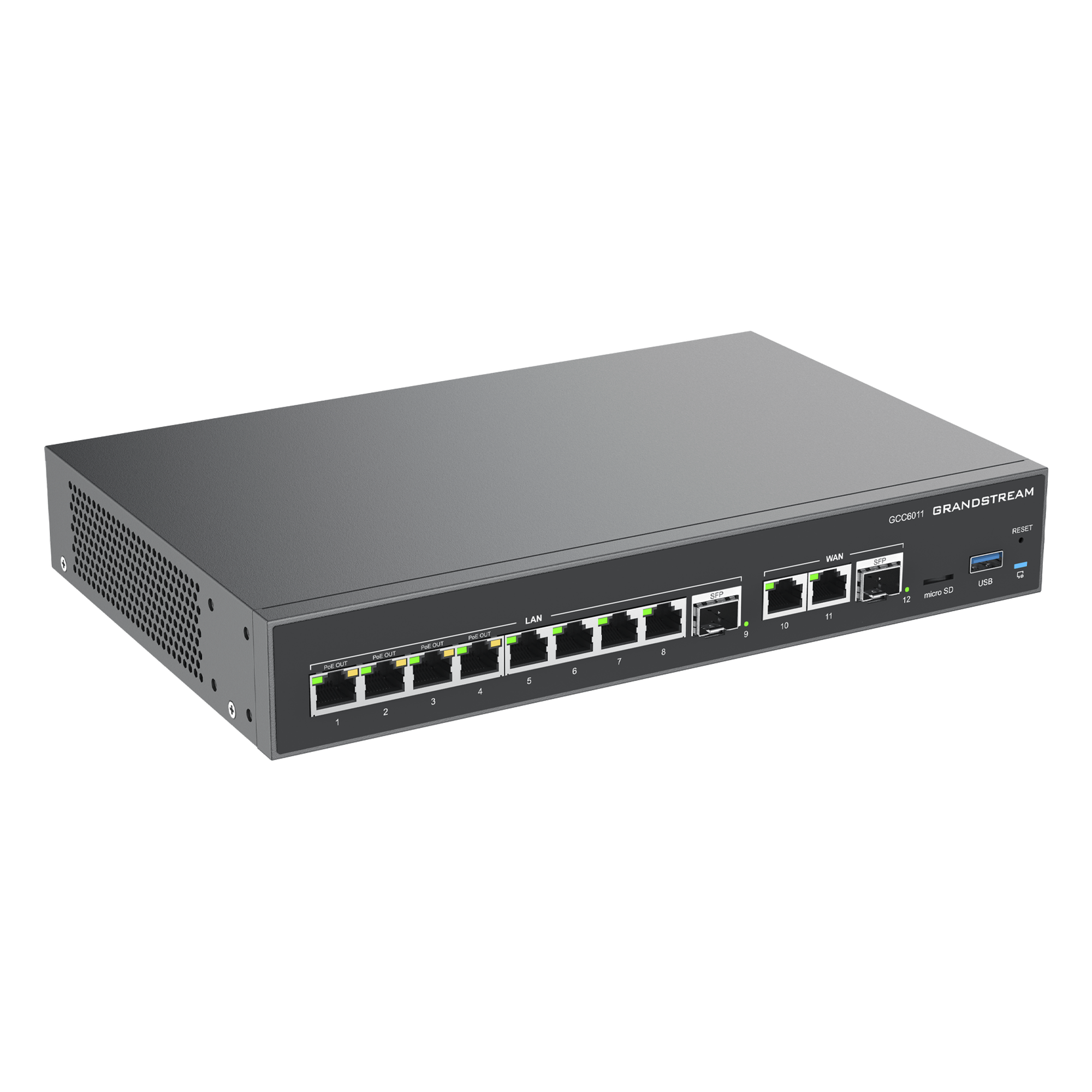 Firewall NG / Router VPN 3 Gbps / IP PBX 12 Usuarios / Switch 10 Puertos Gigabit / 4 Puertos PoE / 2 SFP 2.5G / Wi-Fi 6 Dual Band