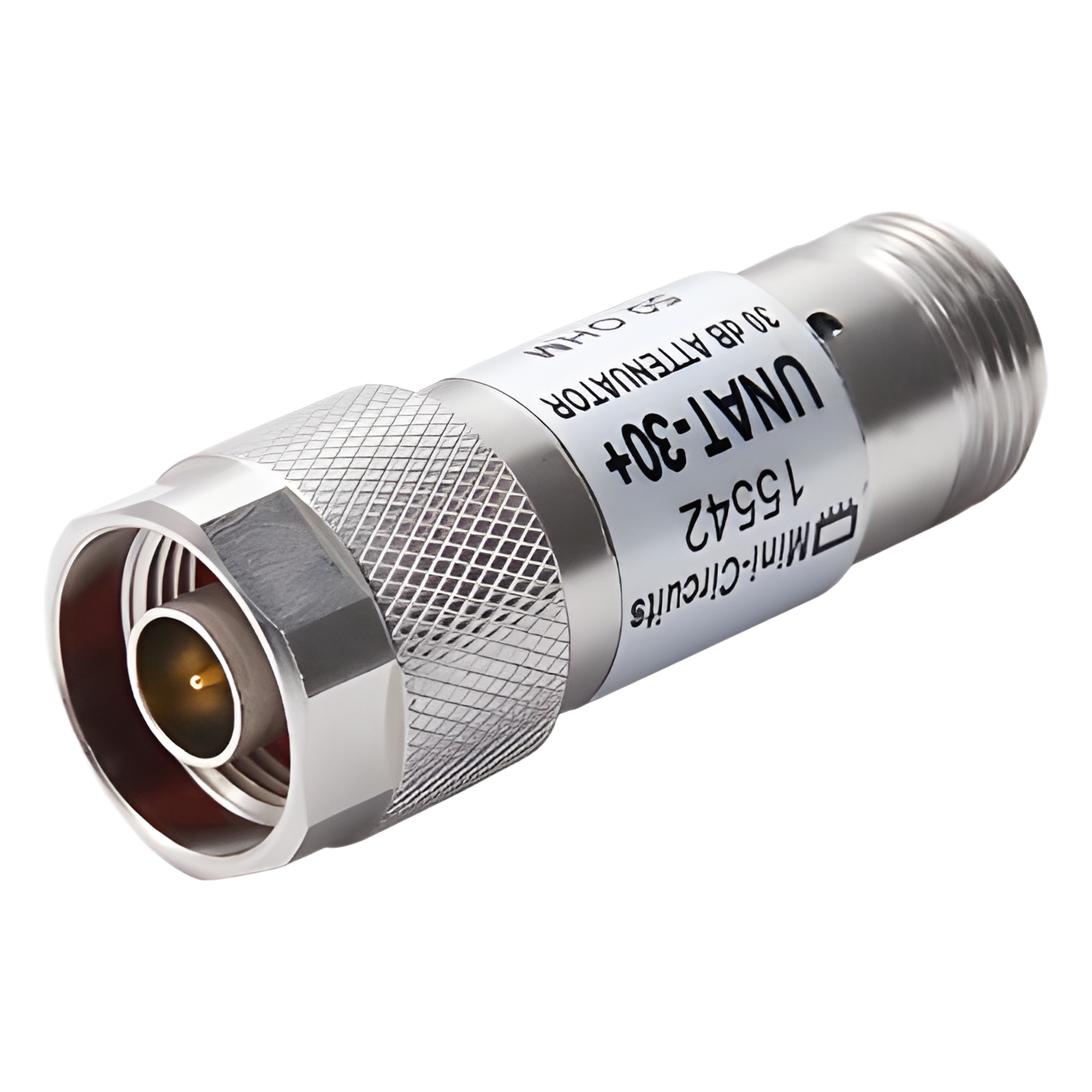 Atenuador en Línea / 30 dB / DC-6 GHz / 0.5 W / Conectores N Macho-Hembra / 50 Ω — MINI CIRCUITS · SKU UNAT-30