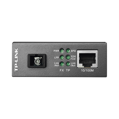 Convertidor Fibra Óptica WDM Monomodo / 1 puerto RJ45 10/100 Mbps / 1 puerto SC/UPC 100 Mbps /  Hasta 20 Km / Para su Funcionamiento Requiere el Modelo MC111CS / Plug and Play